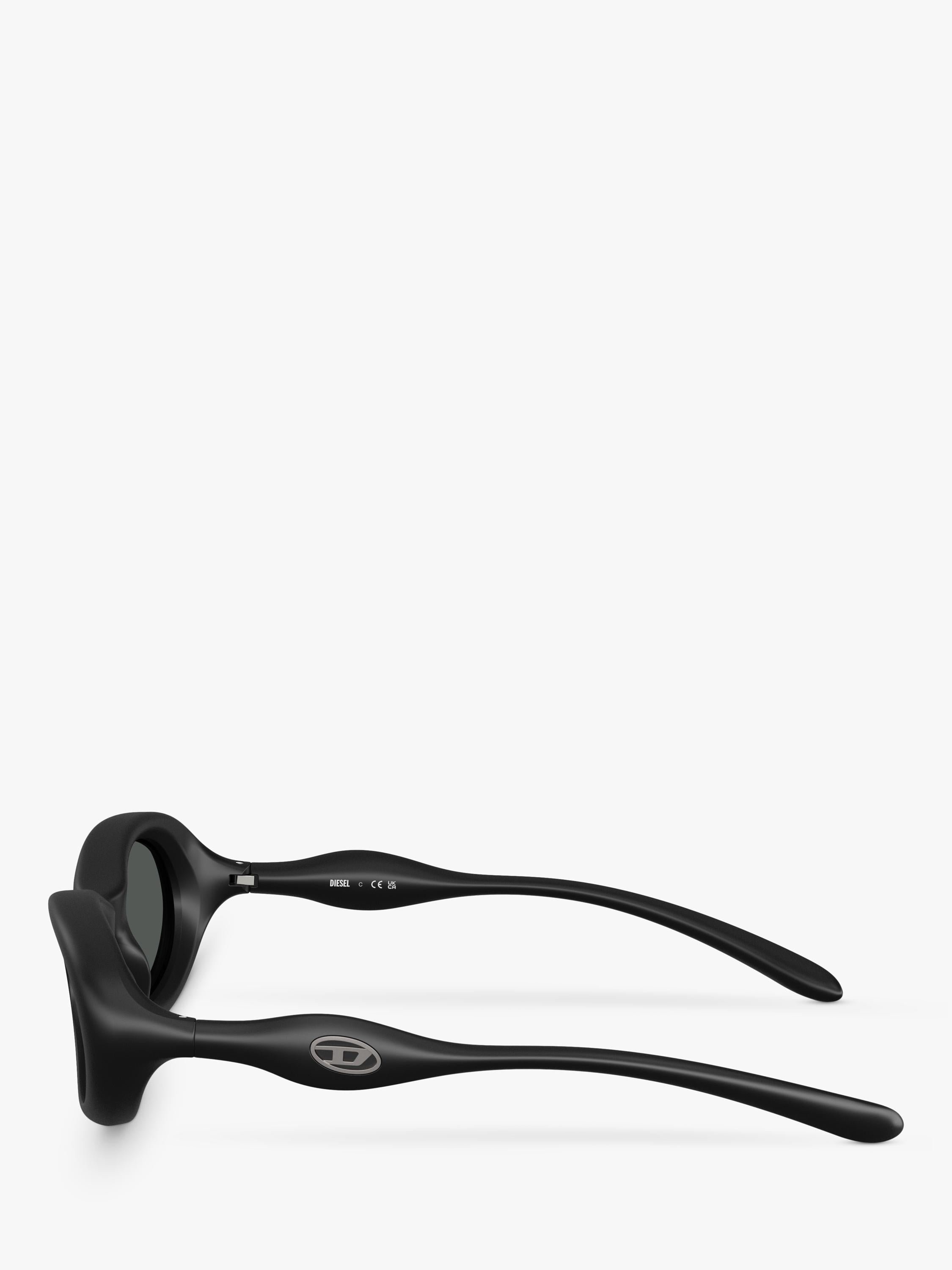 Diesel oval sunglasses matte black grey lenses (British brand)