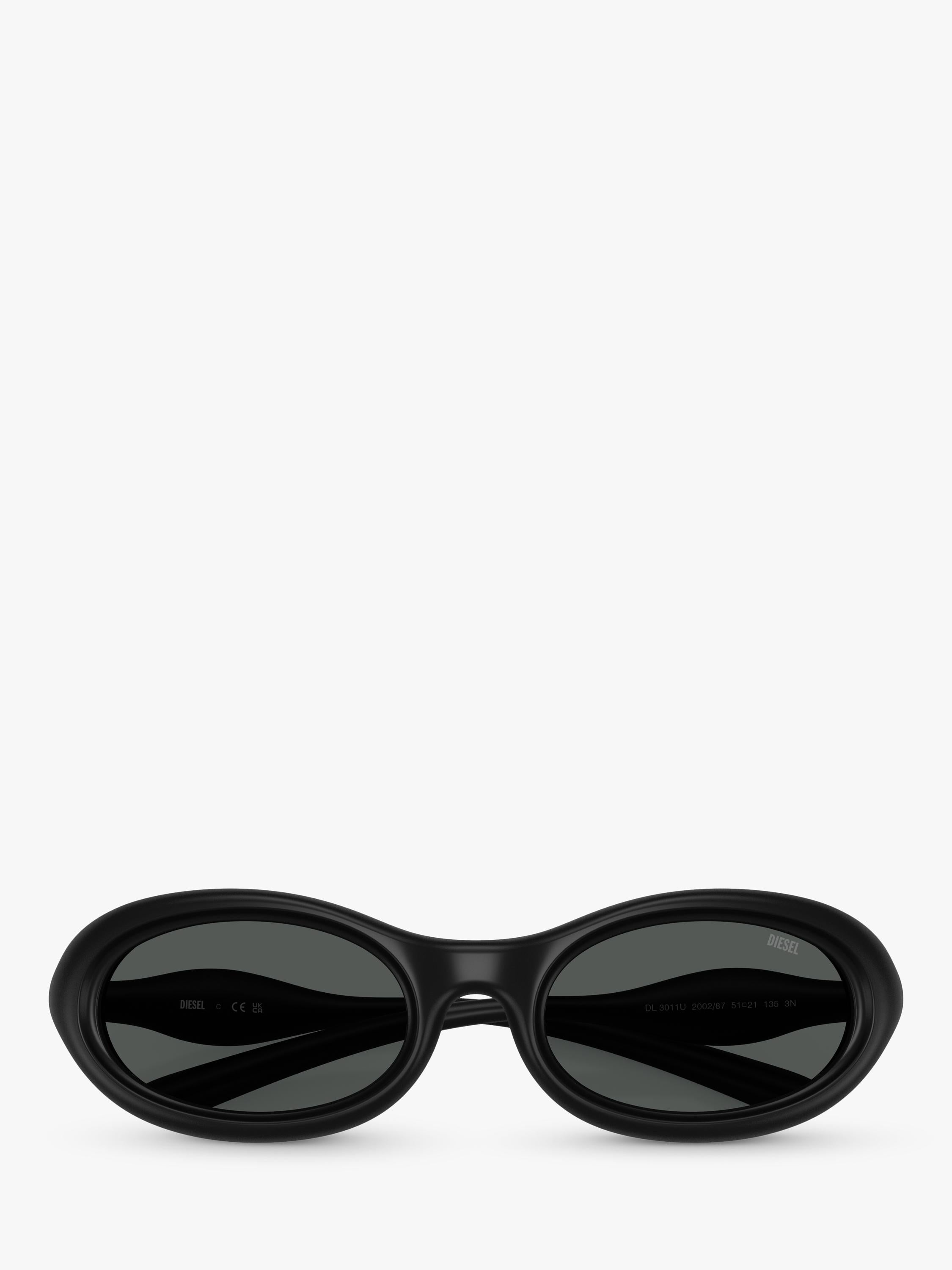 Diesel oval sunglasses matte black grey lenses (British brand)