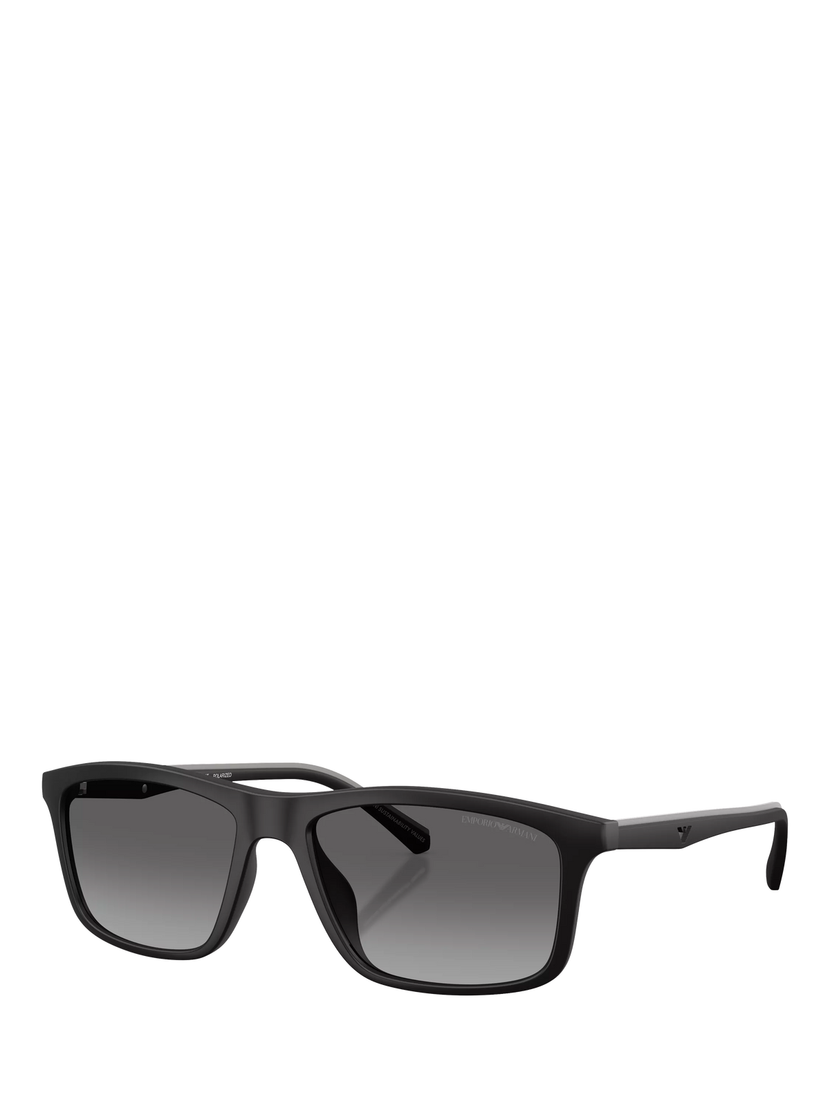 Emporio Armani rectangular sunglasses matte black grey gradient, imported from the UK