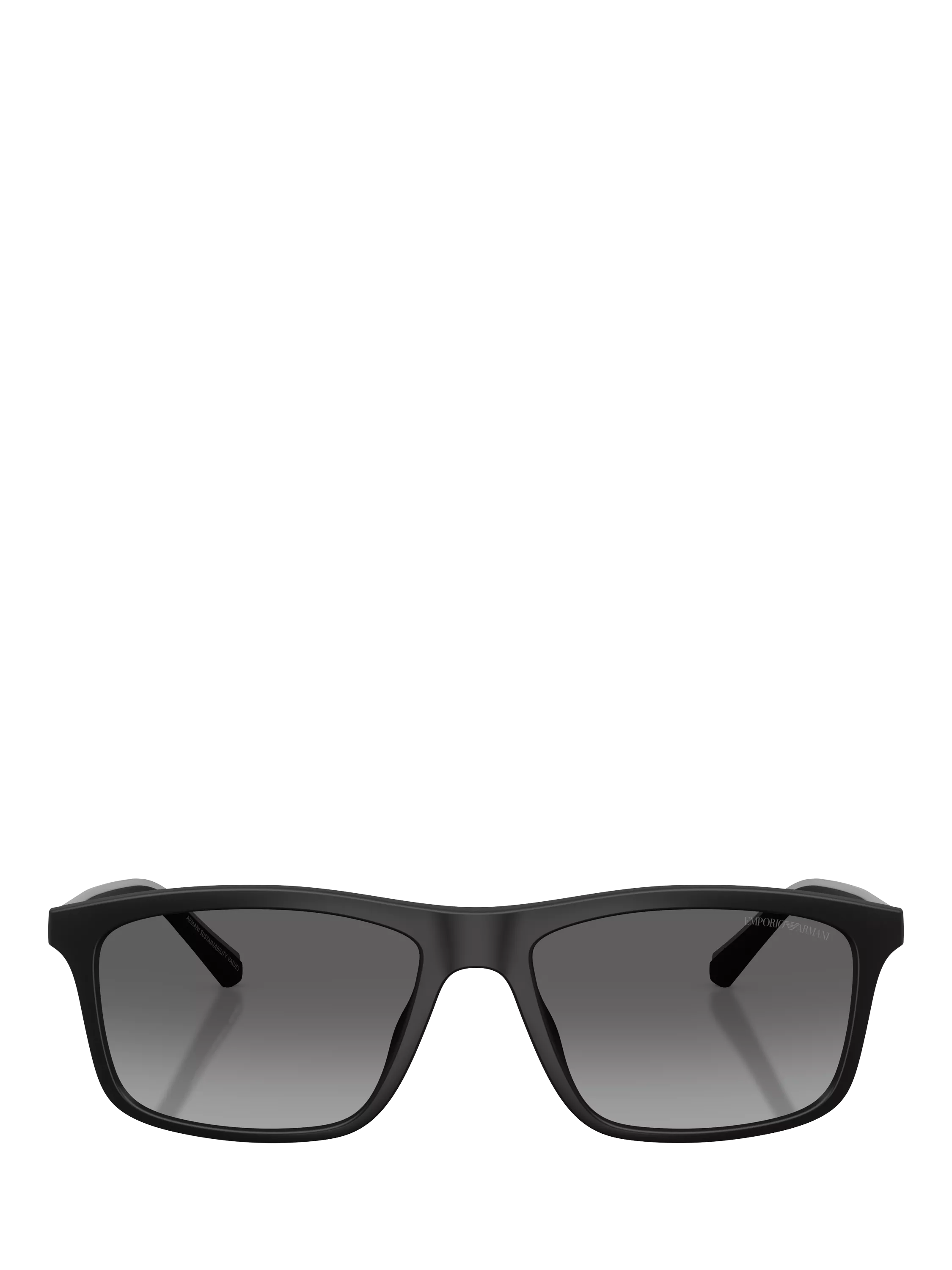 Emporio Armani rectangular sunglasses matte black grey gradient, imported from the UK