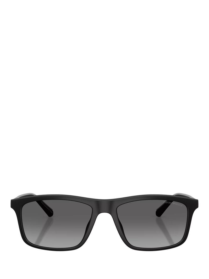 Emporio Armani rectangular sunglasses matte black grey gradient, imported from the UK