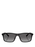 Emporio Armani rectangular sunglasses matte black grey gradient, imported from the UK