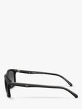 Emporio Armani rectangular sunglasses matte black grey gradient, imported from the UK