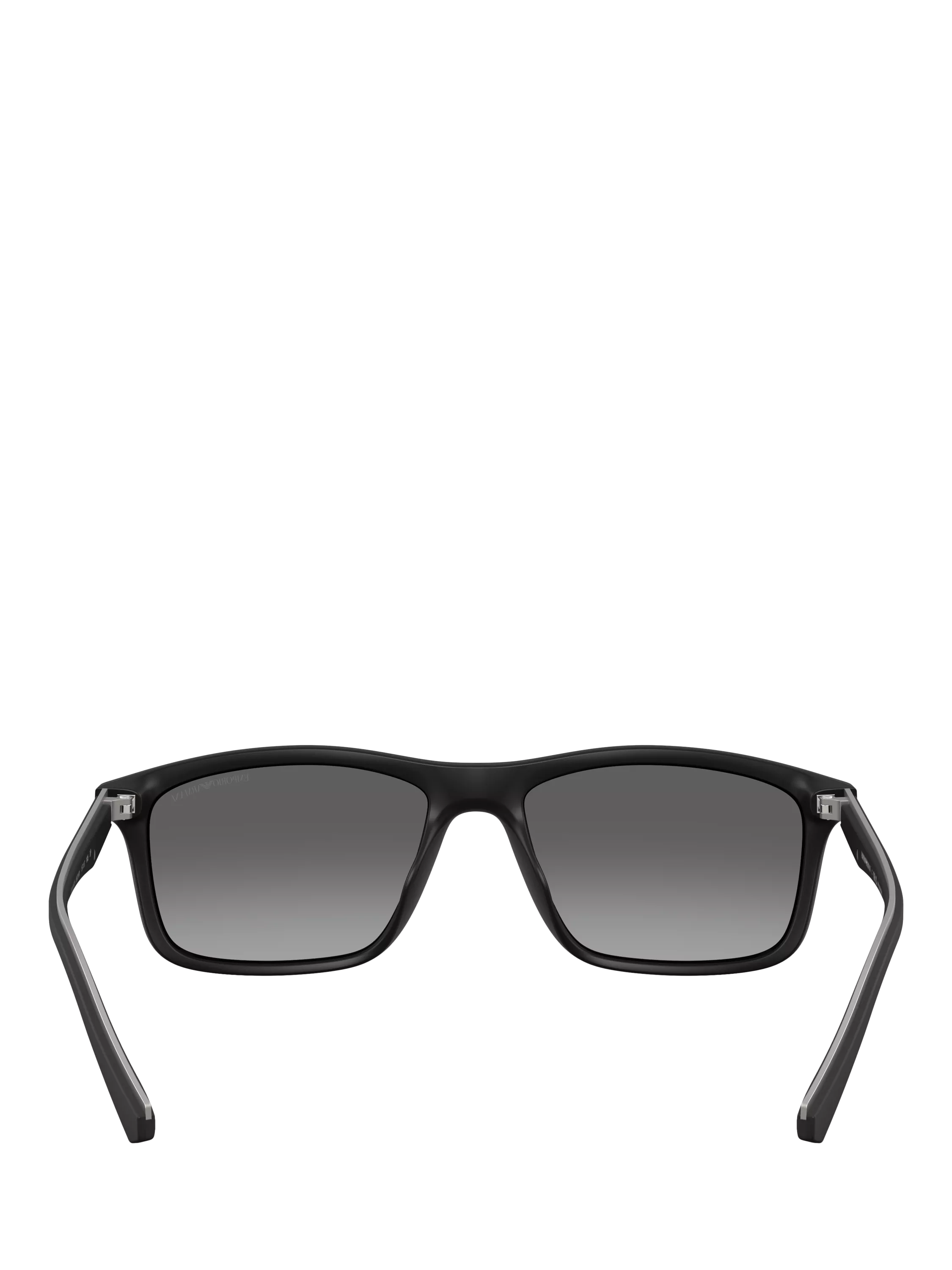Emporio Armani rectangular sunglasses matte black grey gradient, imported from the UK