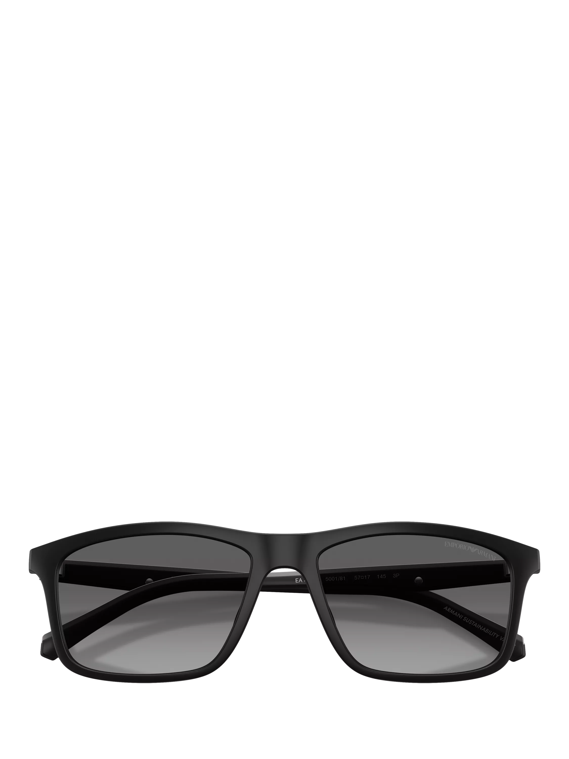 Emporio Armani rectangular sunglasses matte black grey gradient, imported from the UK
