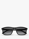 Emporio Armani rectangular sunglasses matte black grey gradient, imported from the UK