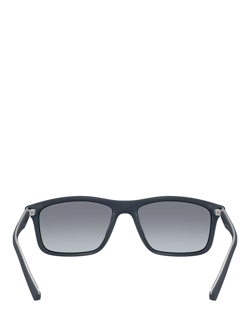 Emporio Armani rectangular sunglasses matte blue gradient - British product