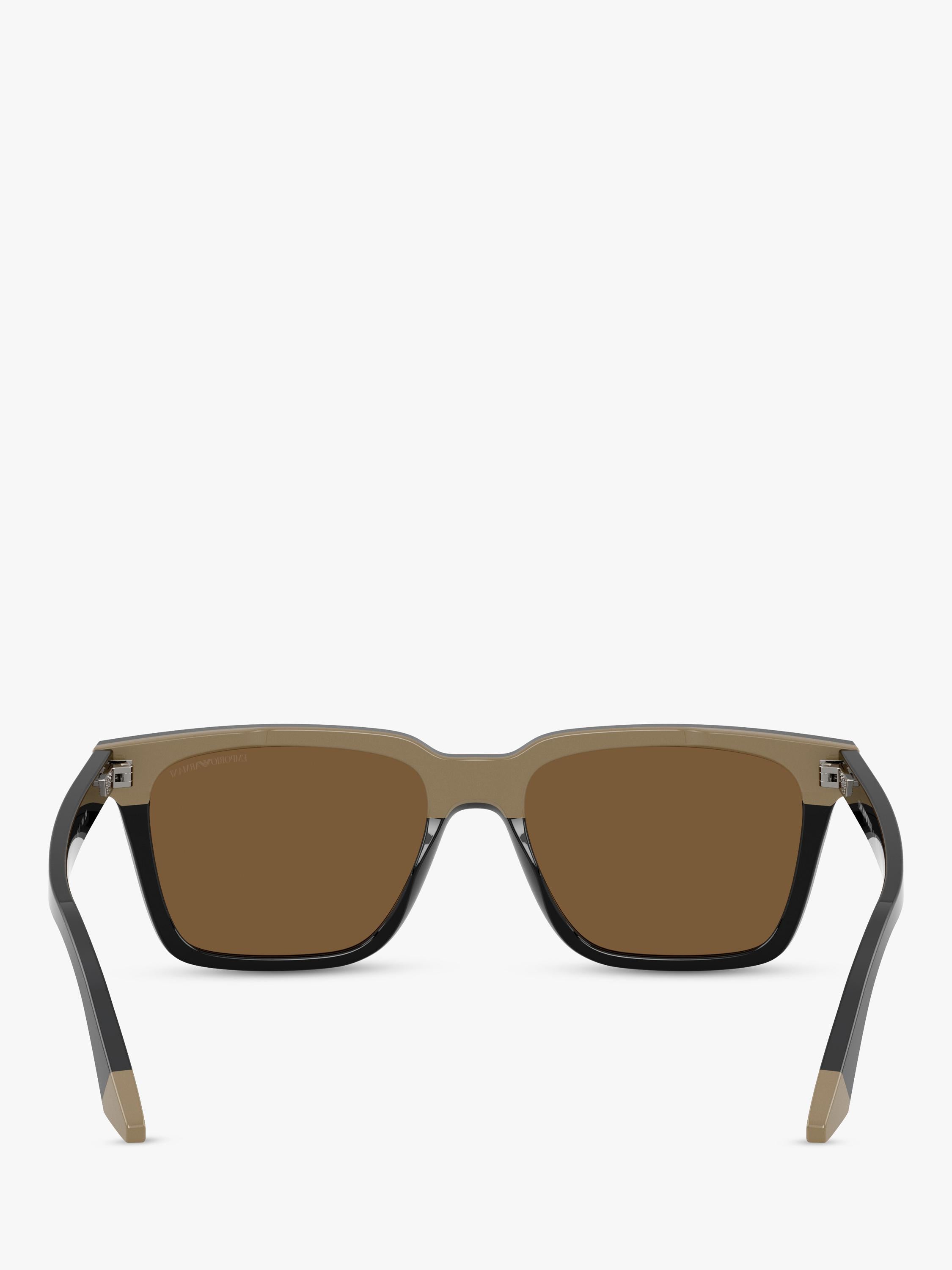 Emporio Armani square sunglasses shiny black/brown 55mm - British product