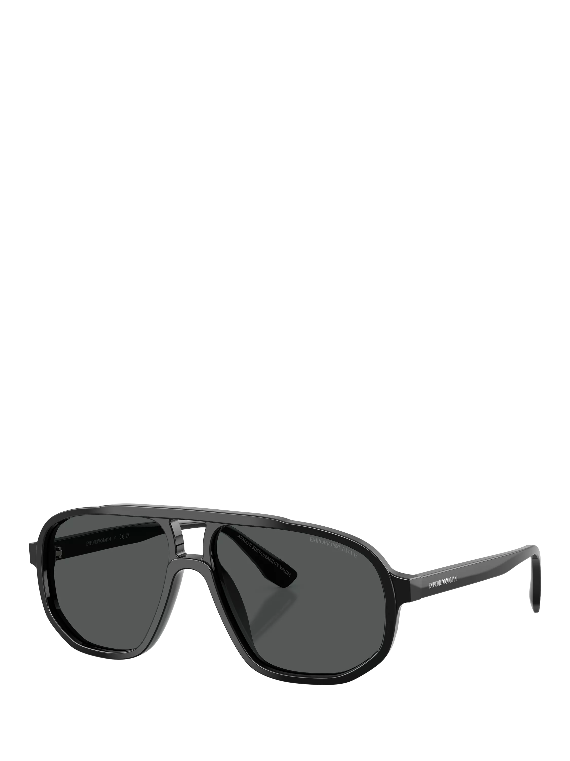 Emporio Armani aviator sunglasses black frame 57mm, UK version