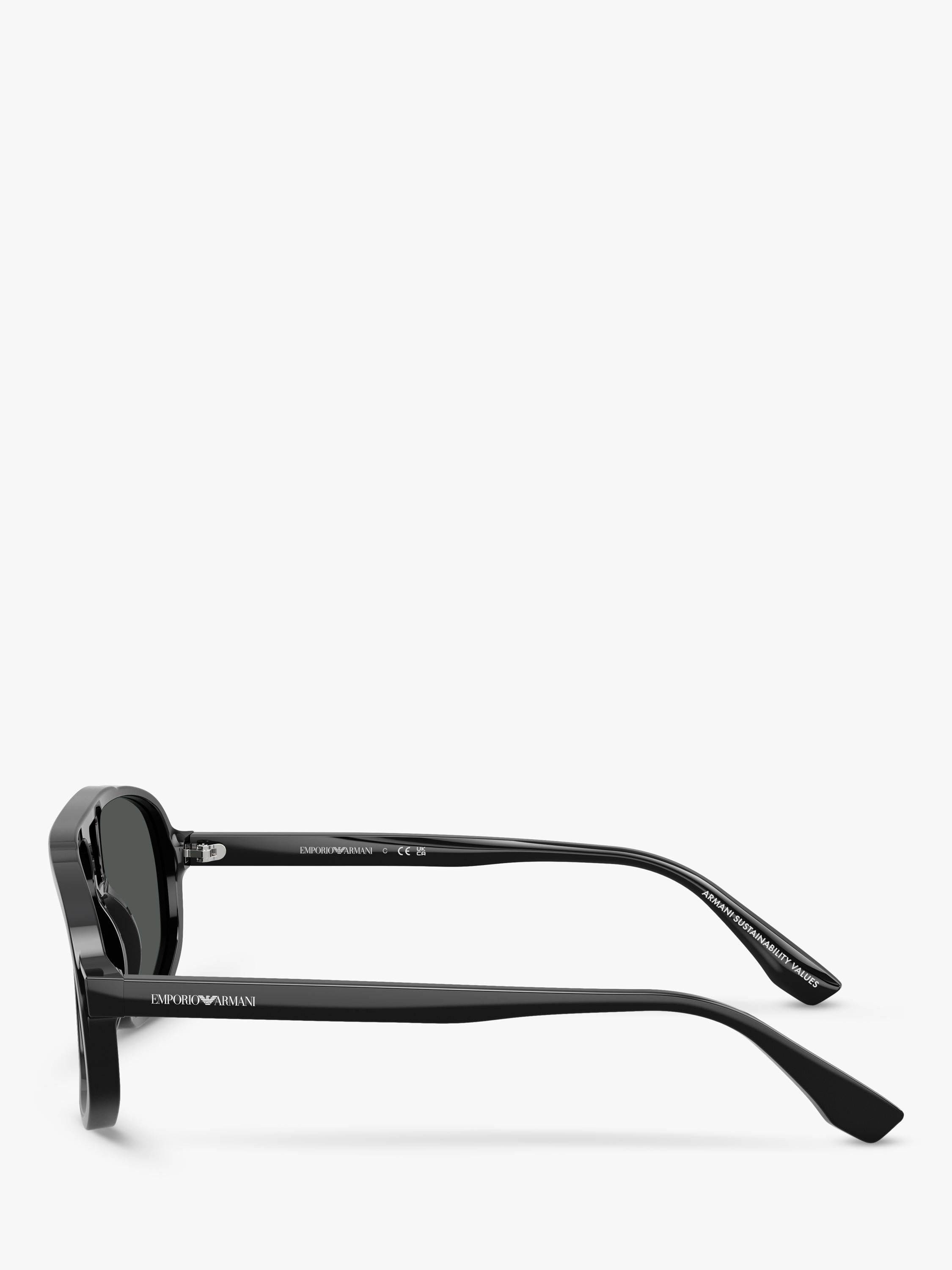 Emporio Armani aviator sunglasses black frame 57mm, UK version