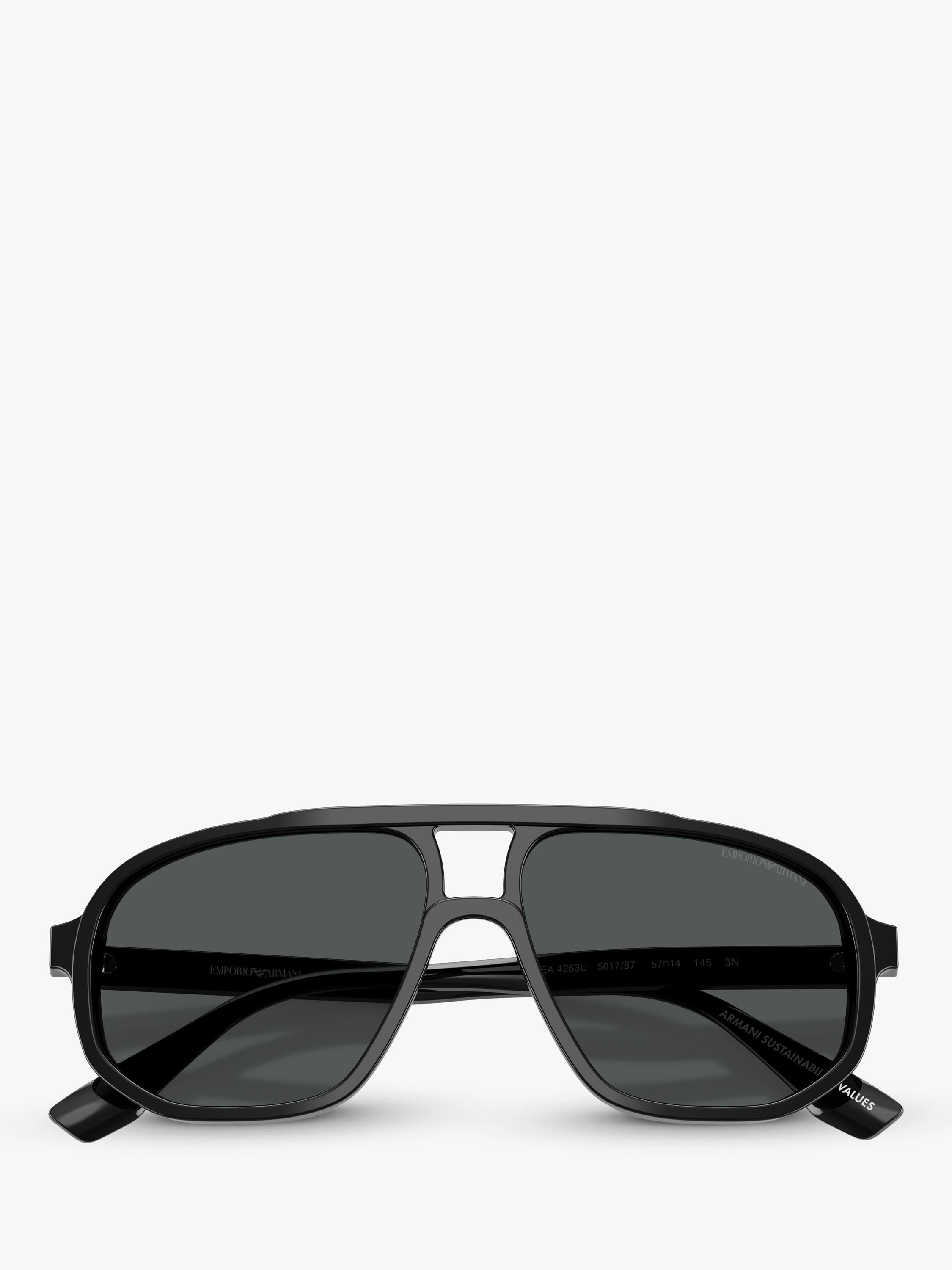 Emporio Armani aviator sunglasses black frame 57mm, UK version