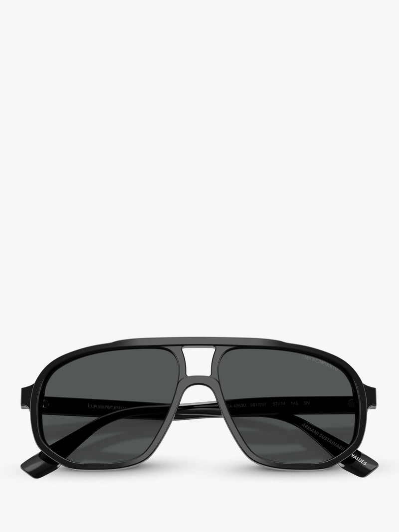 Emporio Armani aviator sunglasses black frame 57mm, UK version