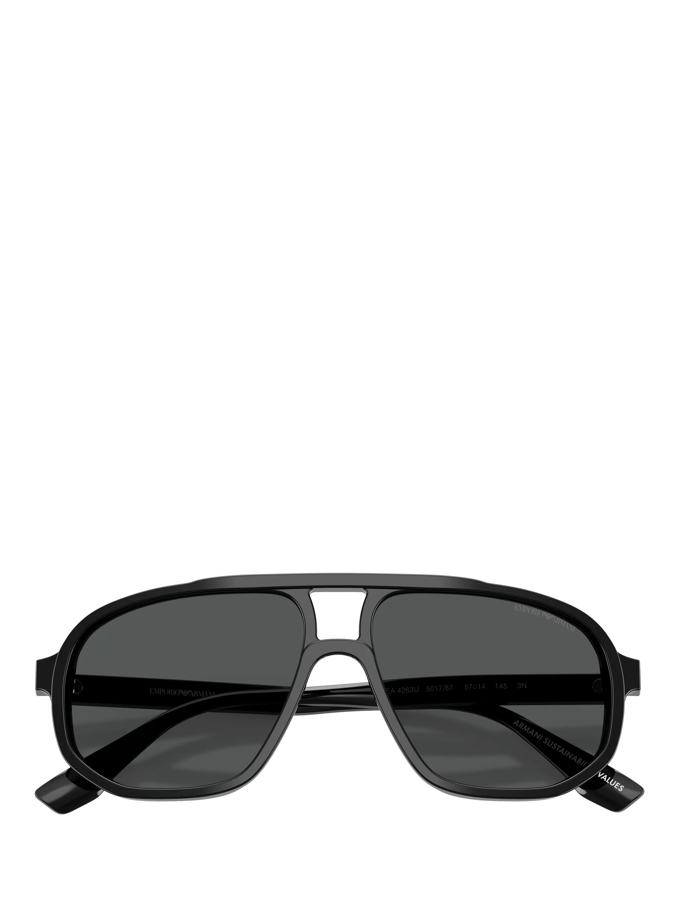 Emporio Armani aviator sunglasses black frame 57mm, UK version