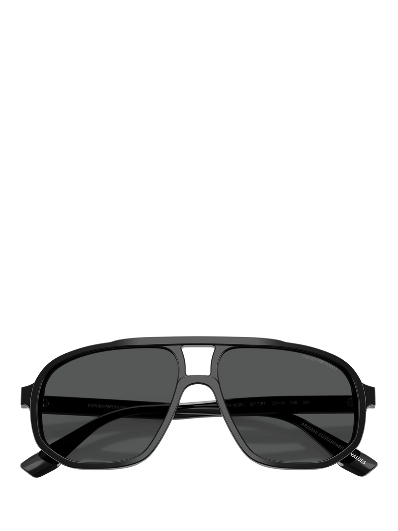 Emporio Armani aviator sunglasses black frame 57mm, UK version