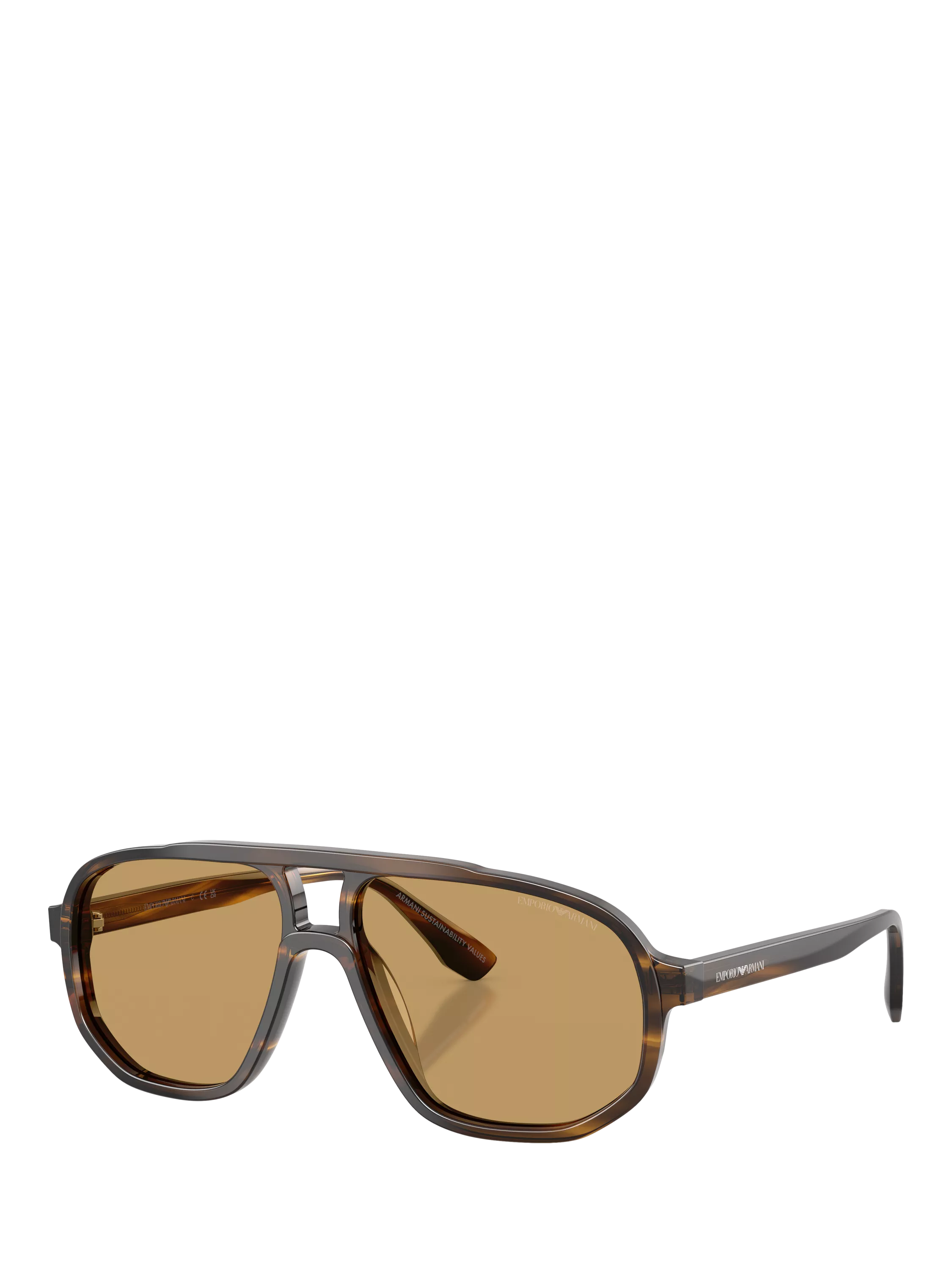 Emporio Armani aviator sunglasses striped dark green brown - British product