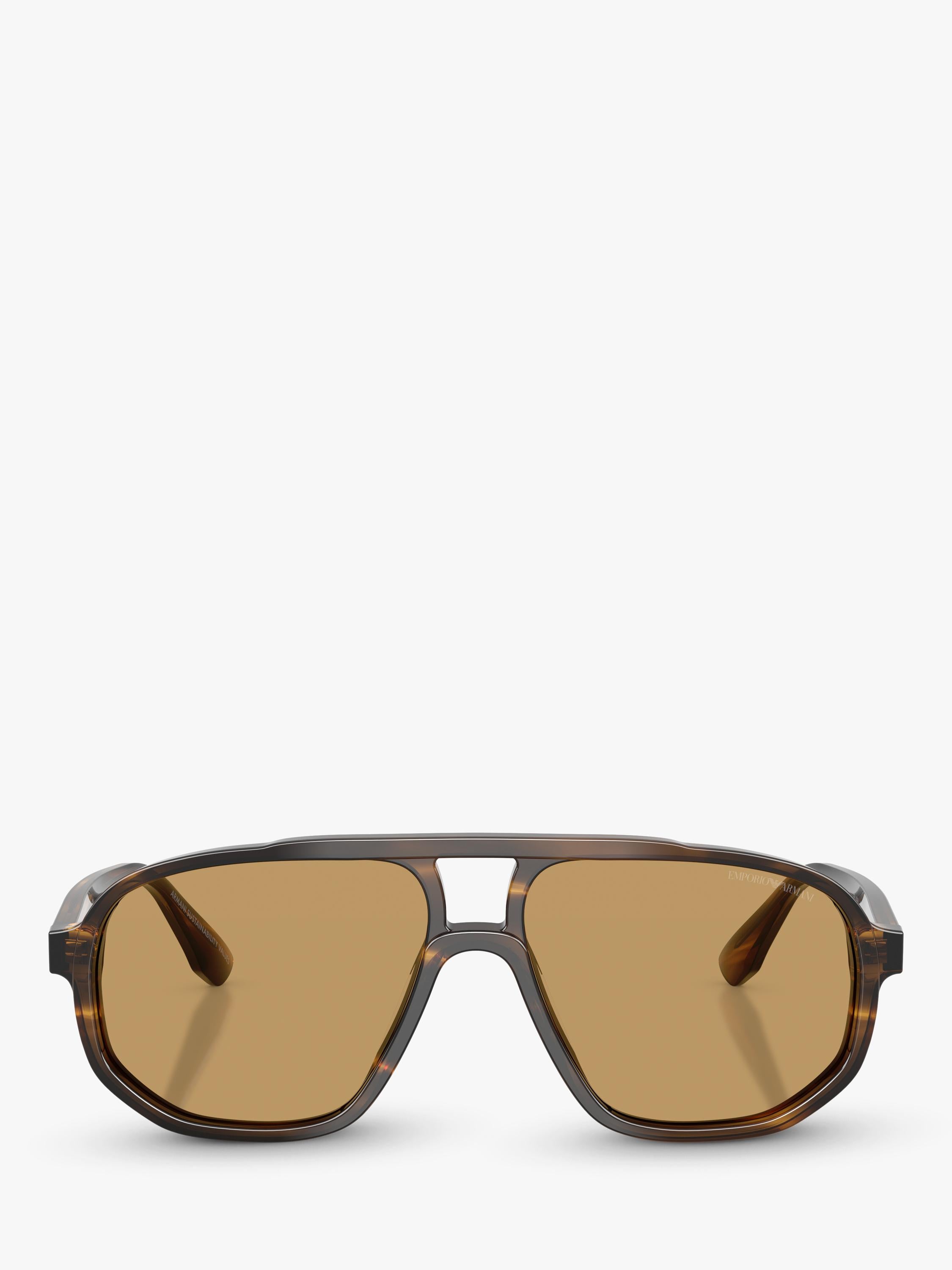 Emporio Armani aviator sunglasses striped dark green brown - British product