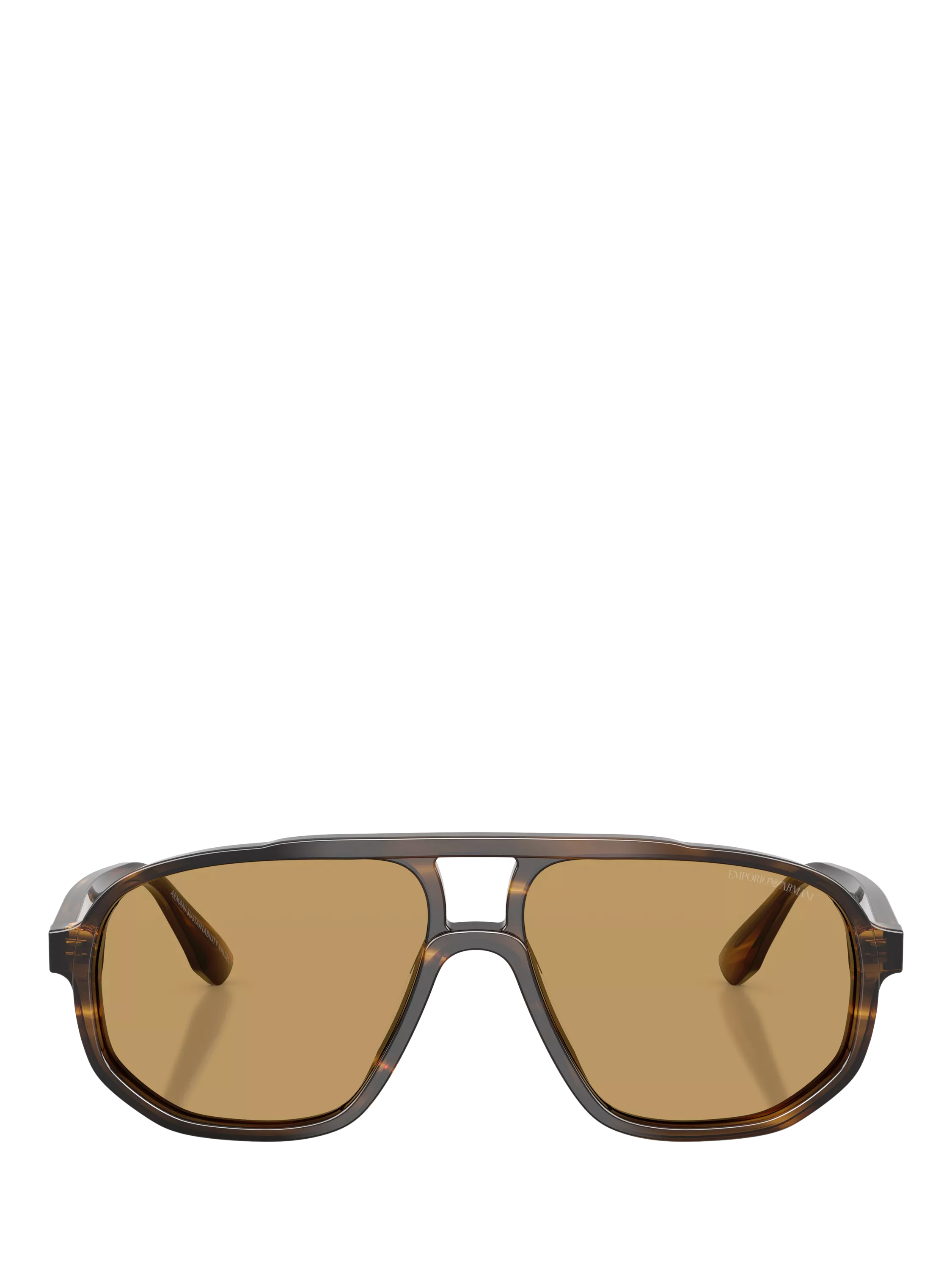 Emporio Armani aviator sunglasses striped dark green brown - British product