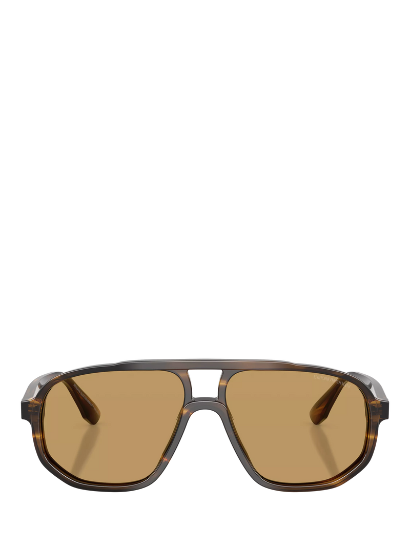 Emporio Armani aviator sunglasses striped dark green brown - British product