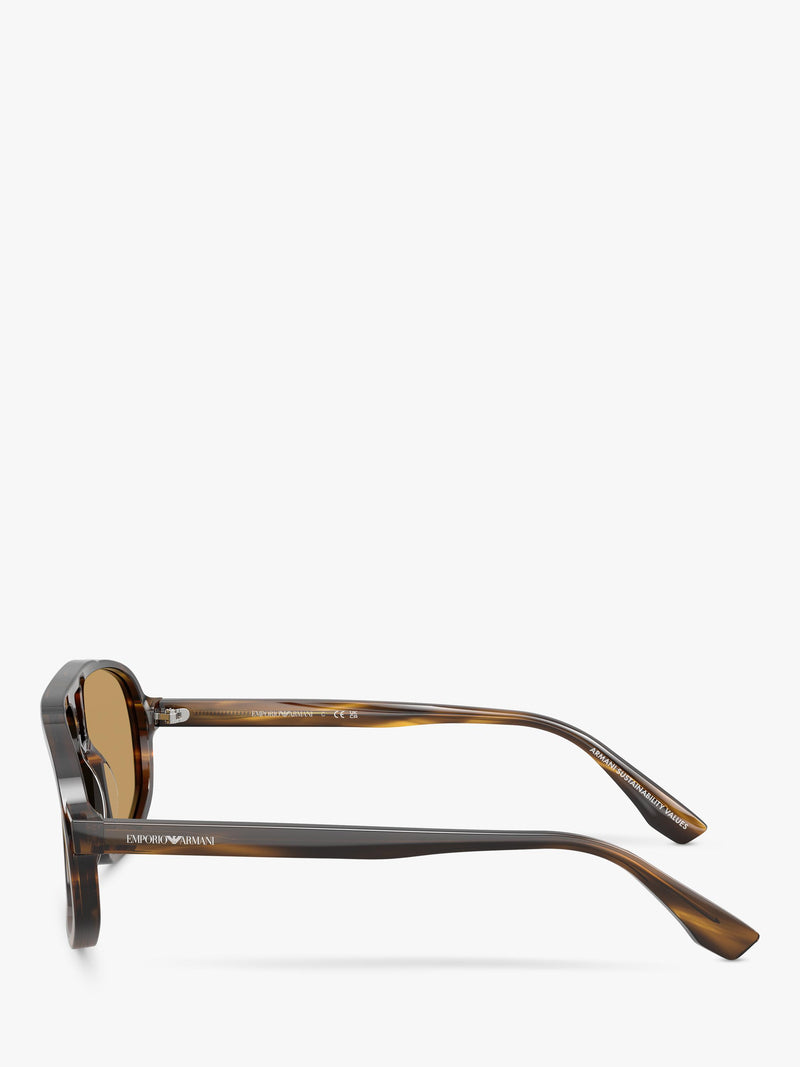 Emporio Armani aviator sunglasses striped dark green brown - British product