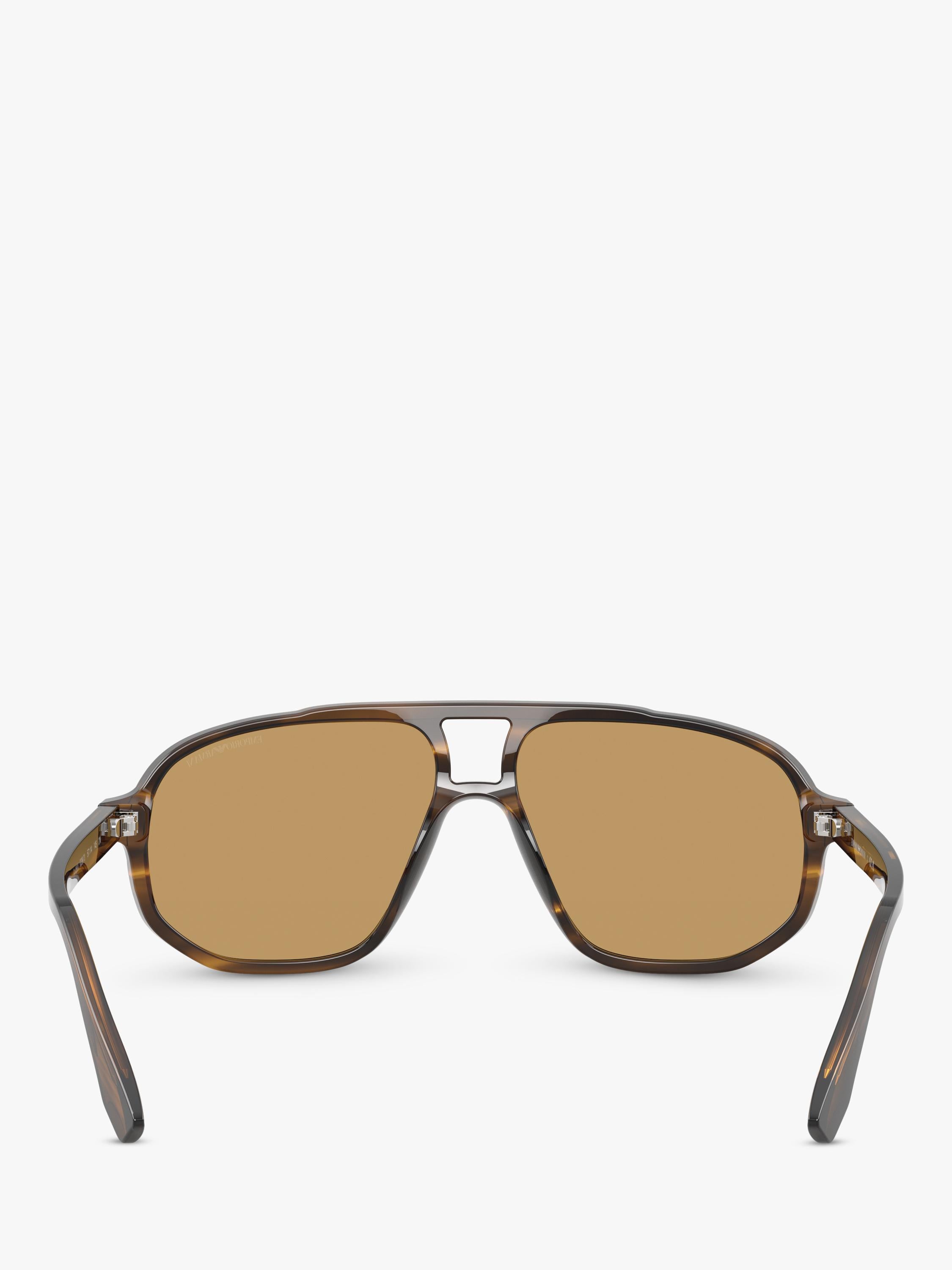 Emporio Armani aviator sunglasses striped dark green brown - British product