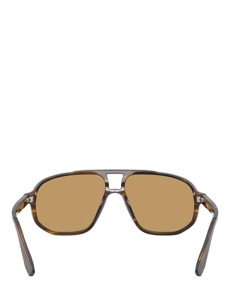 Emporio Armani aviator sunglasses striped dark green brown - British product