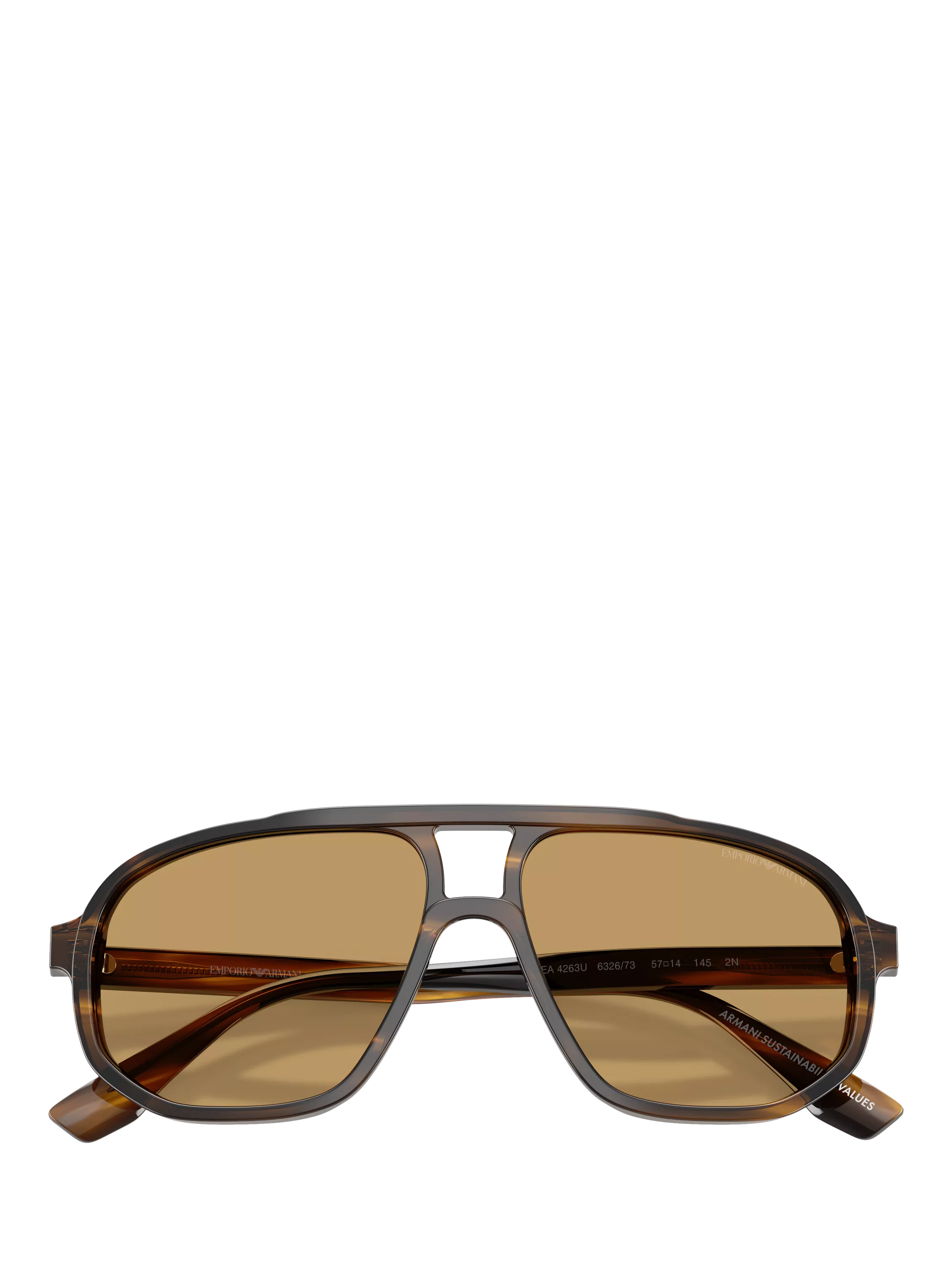 Emporio Armani aviator sunglasses striped dark green brown - British product