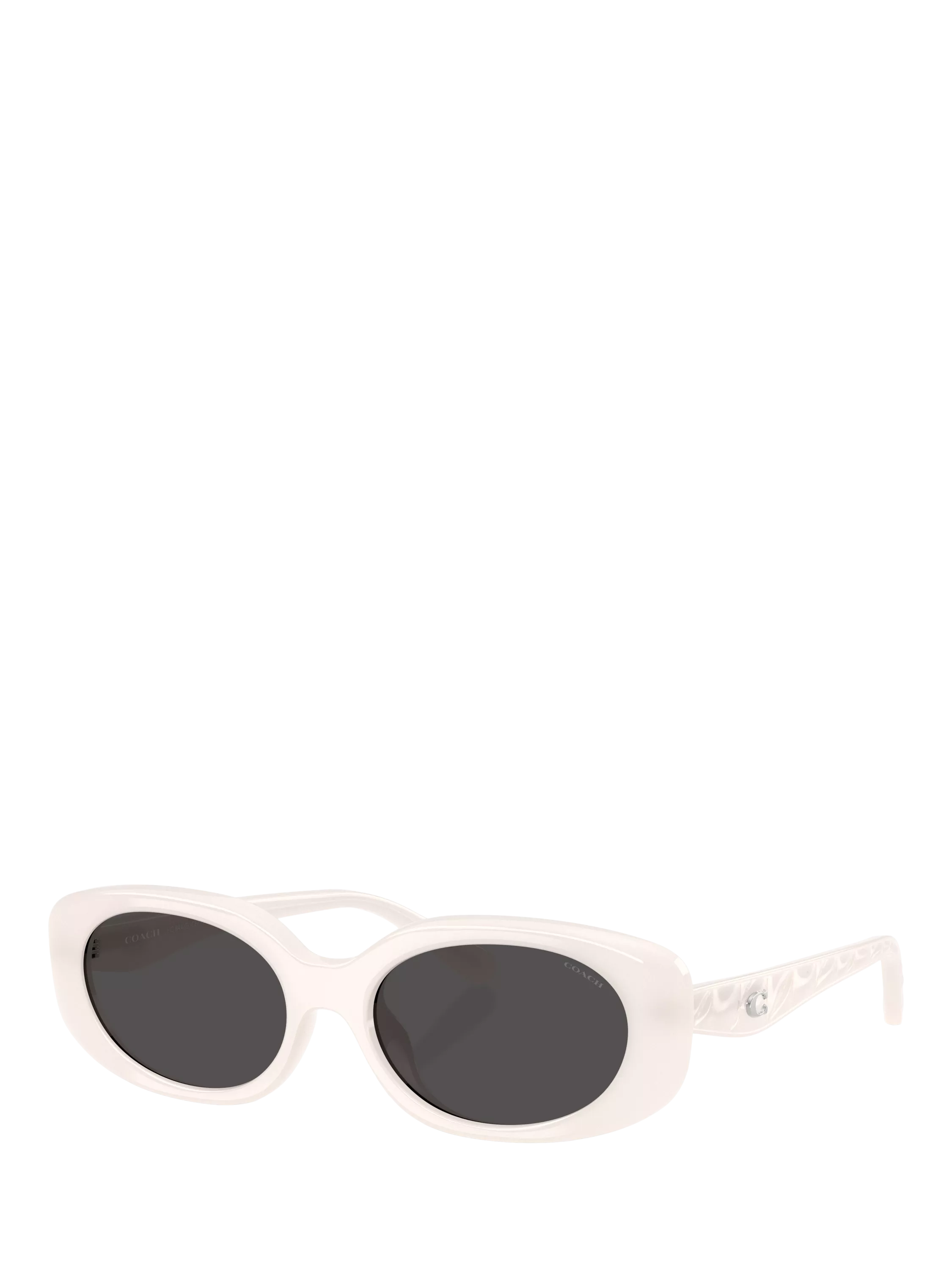 Coach women's oval sunglasses white frame grey lens 54mm, UK version