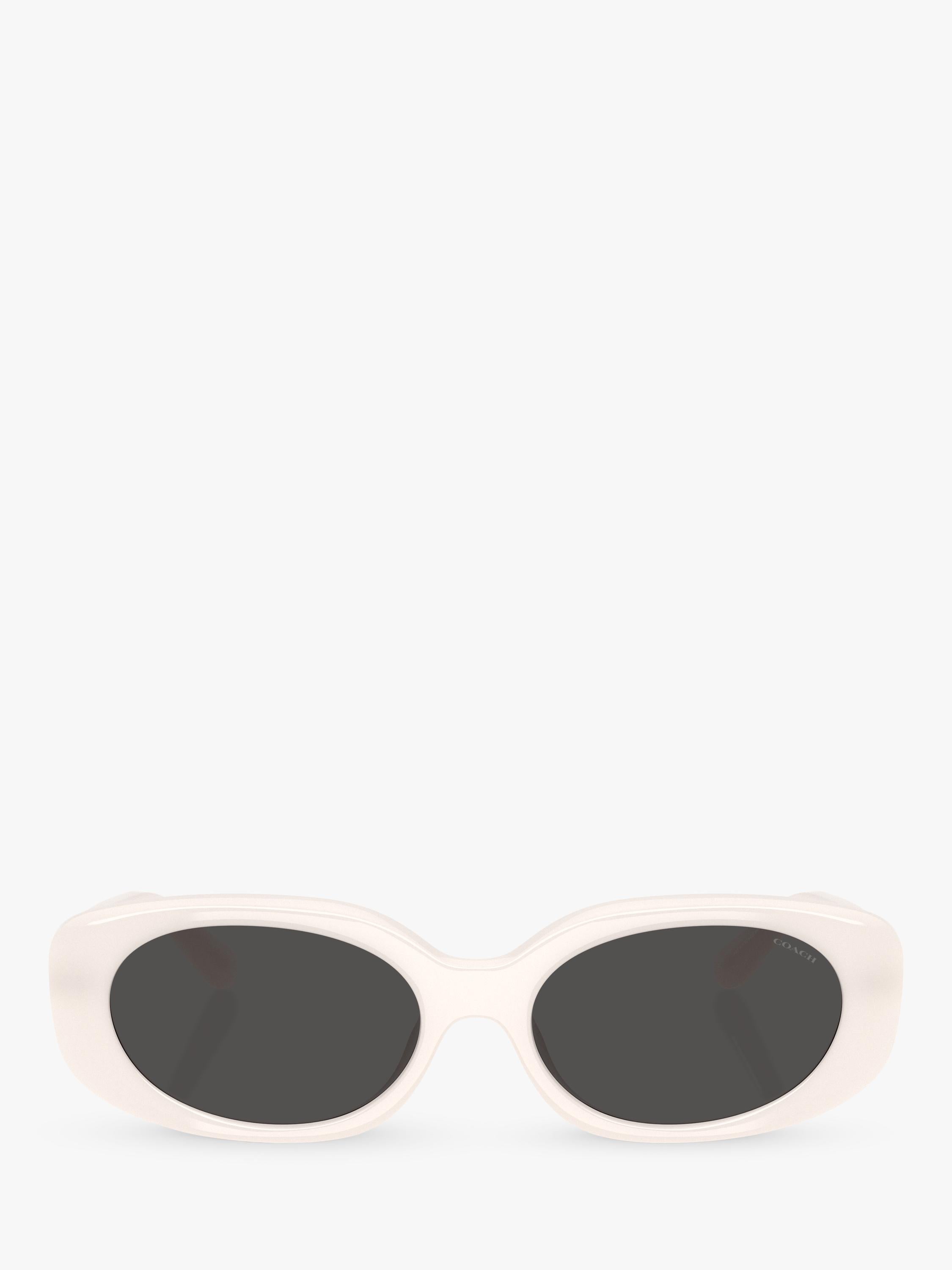 Coach women's oval sunglasses white frame grey lens 54mm, UK version