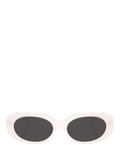 Coach women's oval sunglasses white frame grey lens 54mm, UK version