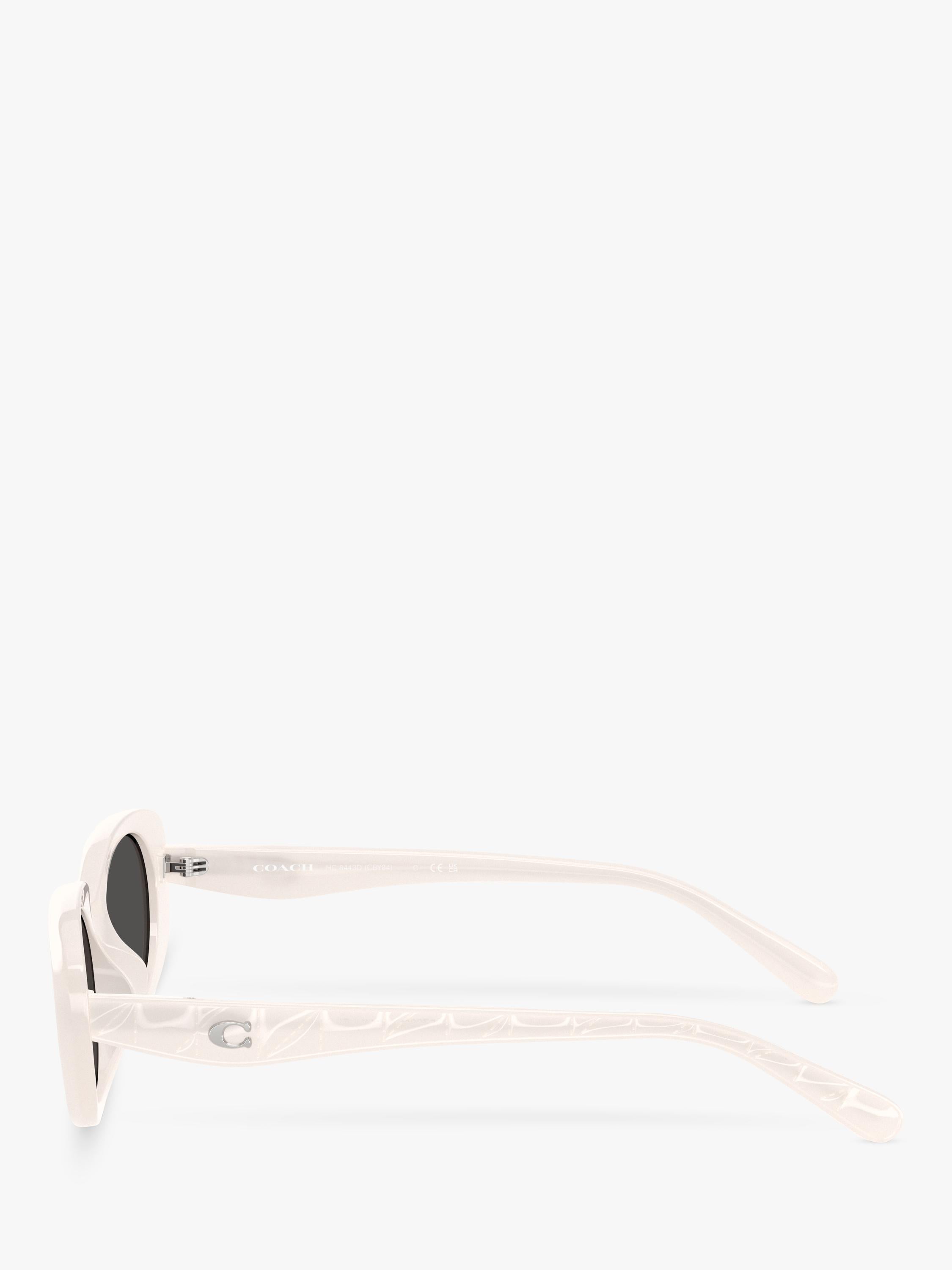 Coach women's oval sunglasses white frame grey lens 54mm, UK version