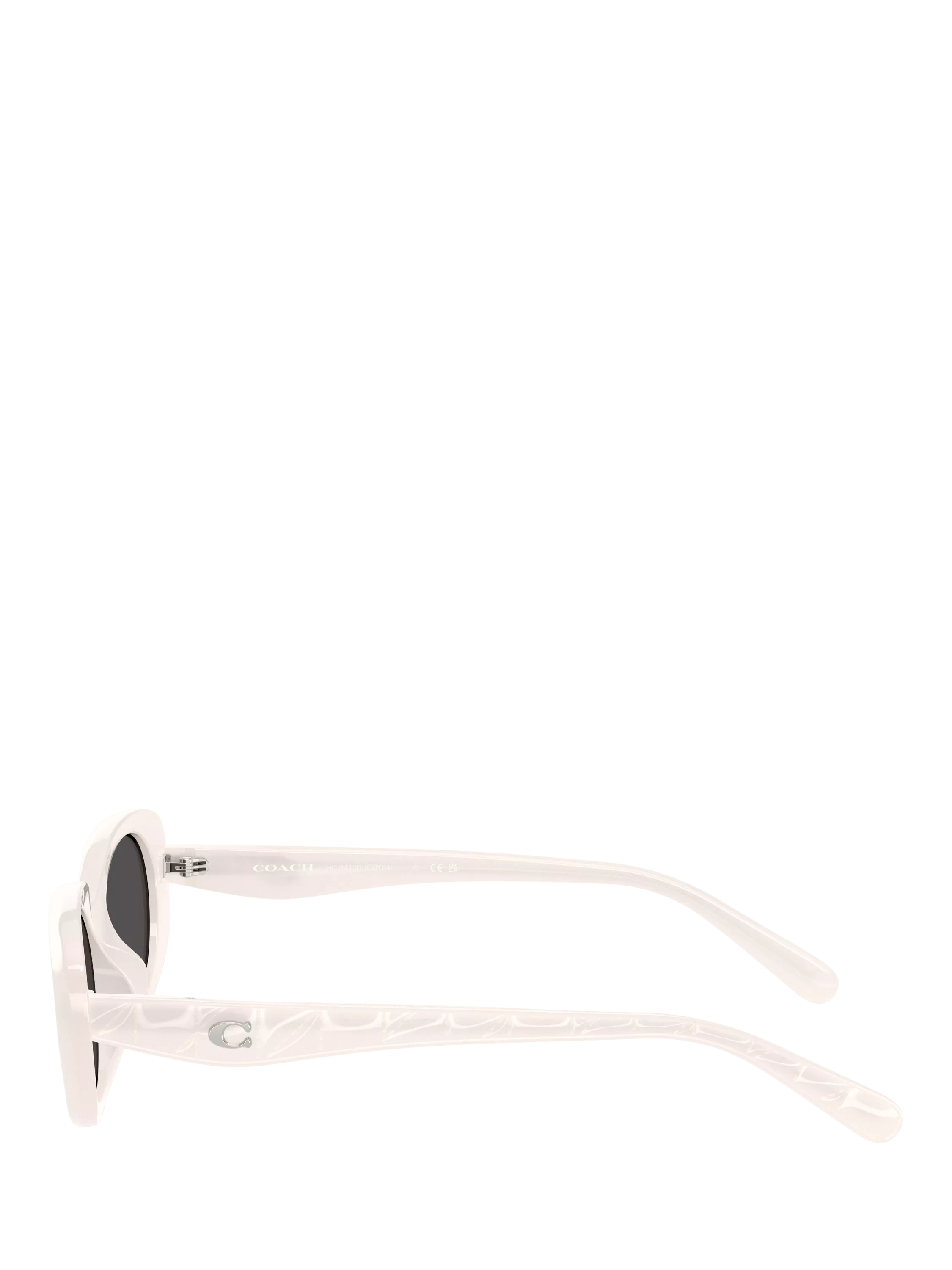 Coach women's oval sunglasses white frame grey lens 54mm, UK version