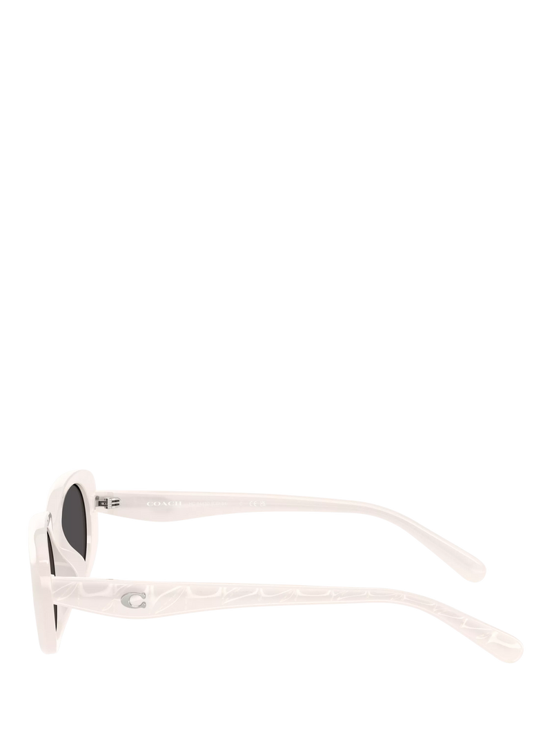 Coach women's oval sunglasses white frame grey lens 54mm, UK version