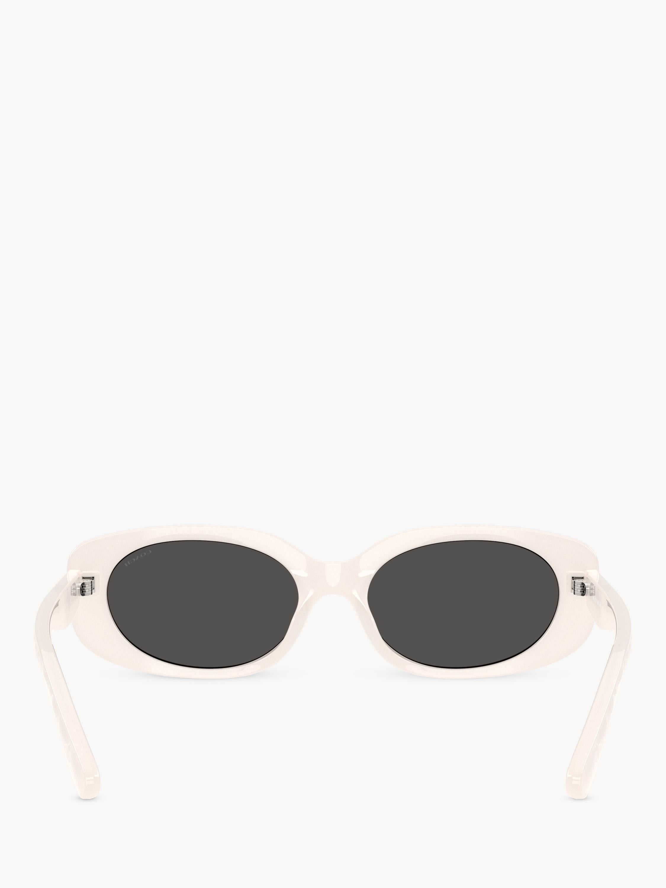 Coach women's oval sunglasses white frame grey lens 54mm, UK version