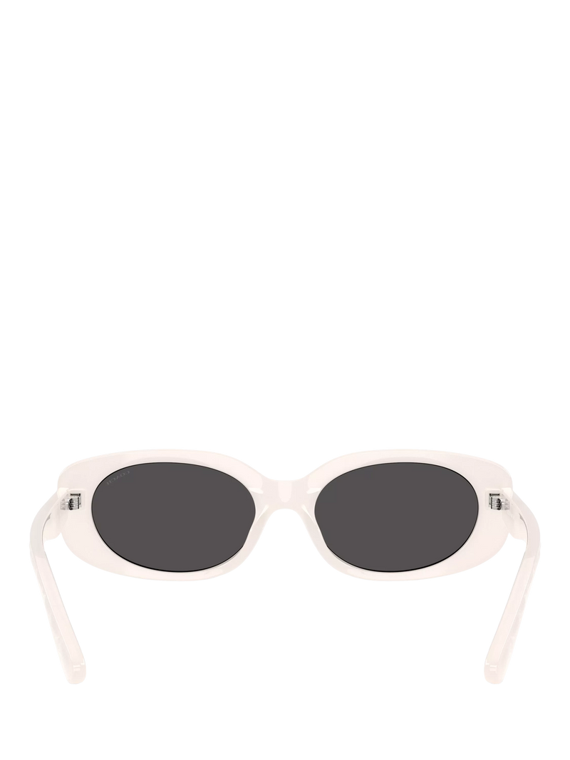Coach women's oval sunglasses white frame grey lens 54mm, UK version