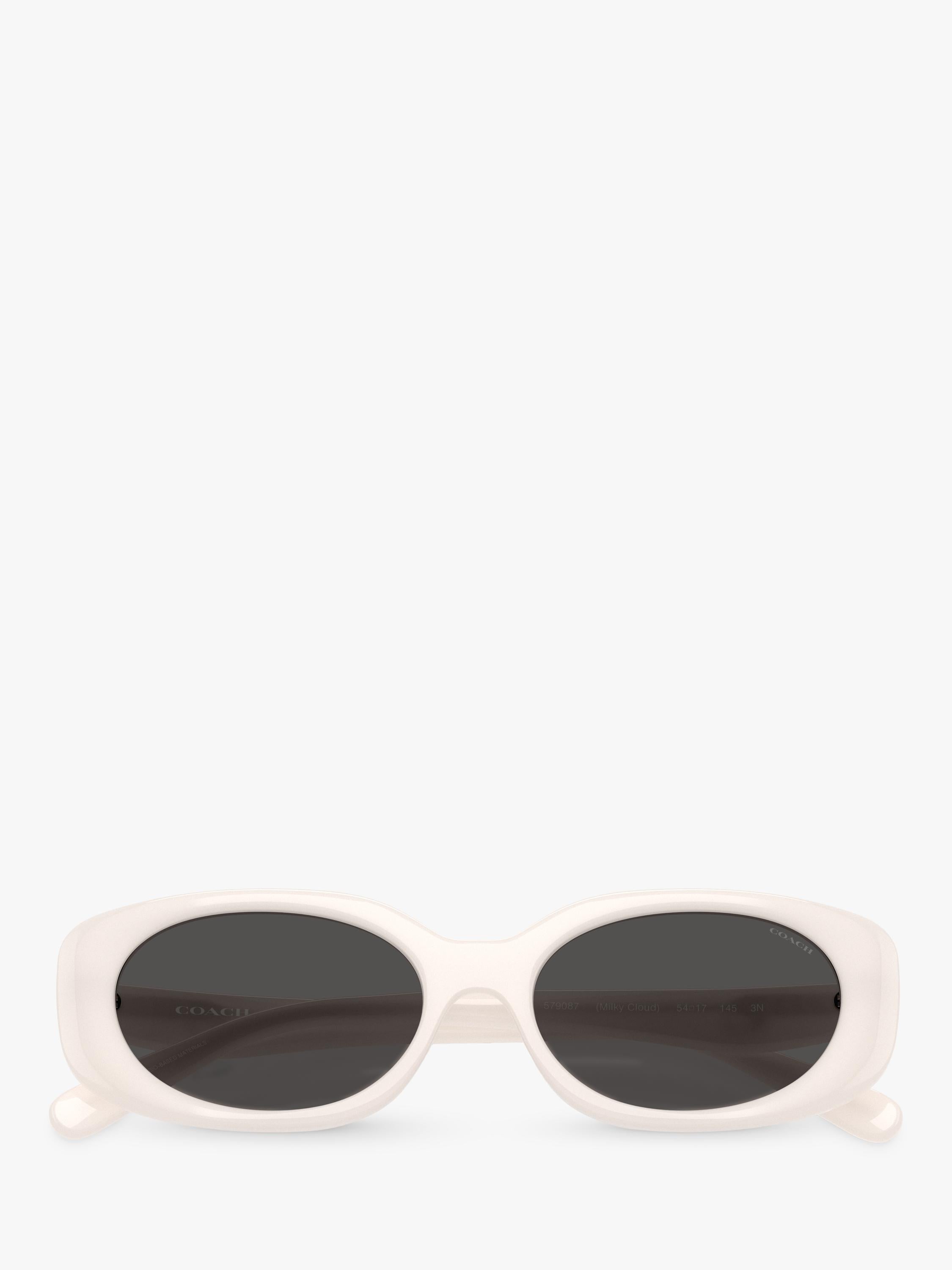 Coach women's oval sunglasses white frame grey lens 54mm, UK version