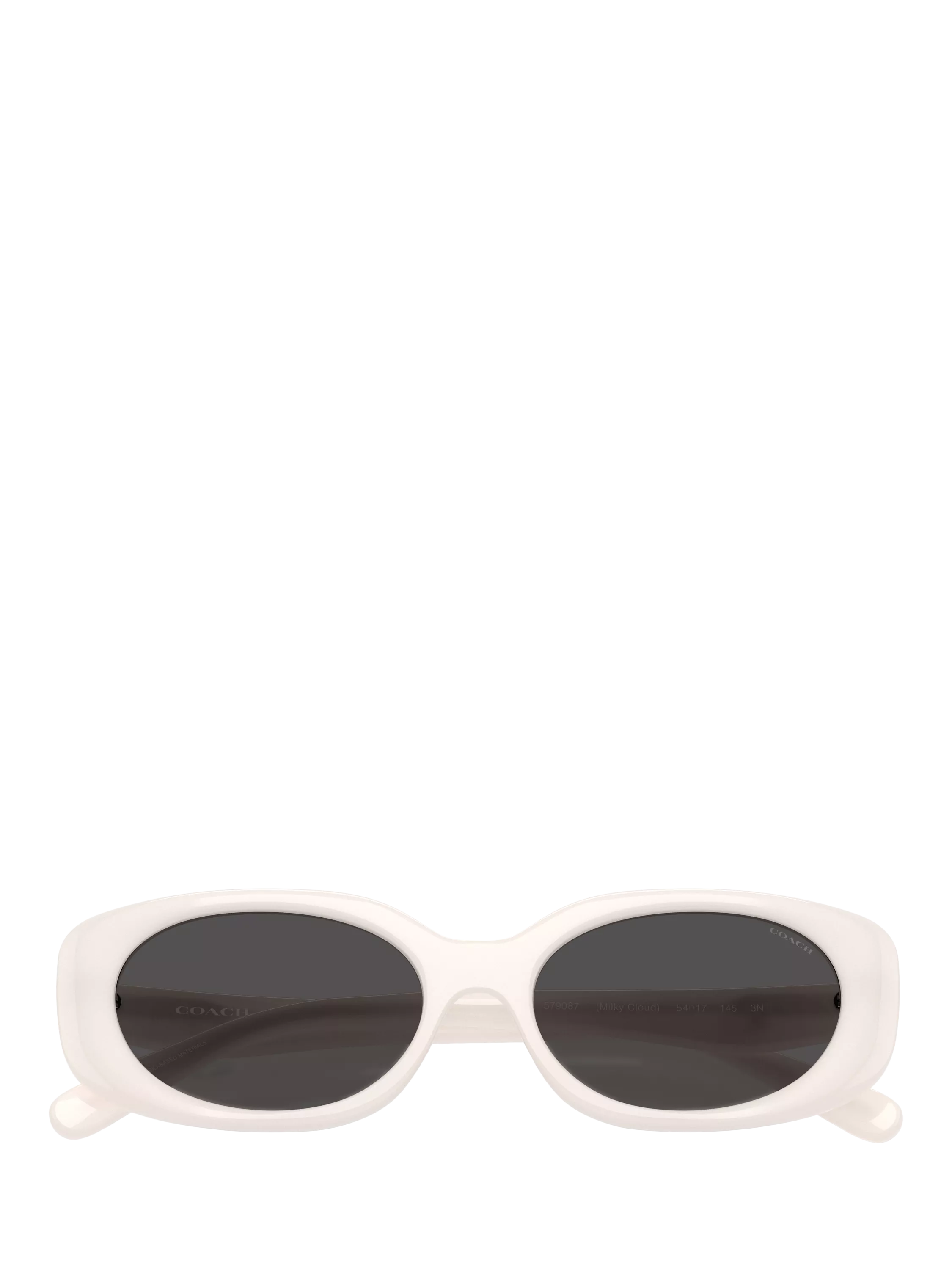 Coach women's oval sunglasses white frame grey lens 54mm, UK version