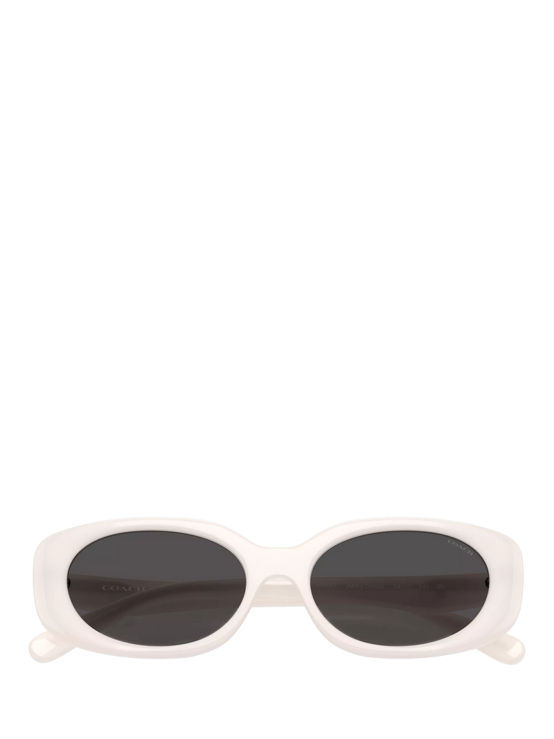 Coach women's oval sunglasses white frame grey lens 54mm, UK version