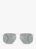 Moncler aviator sunglasses matte silver 58mm, UK version