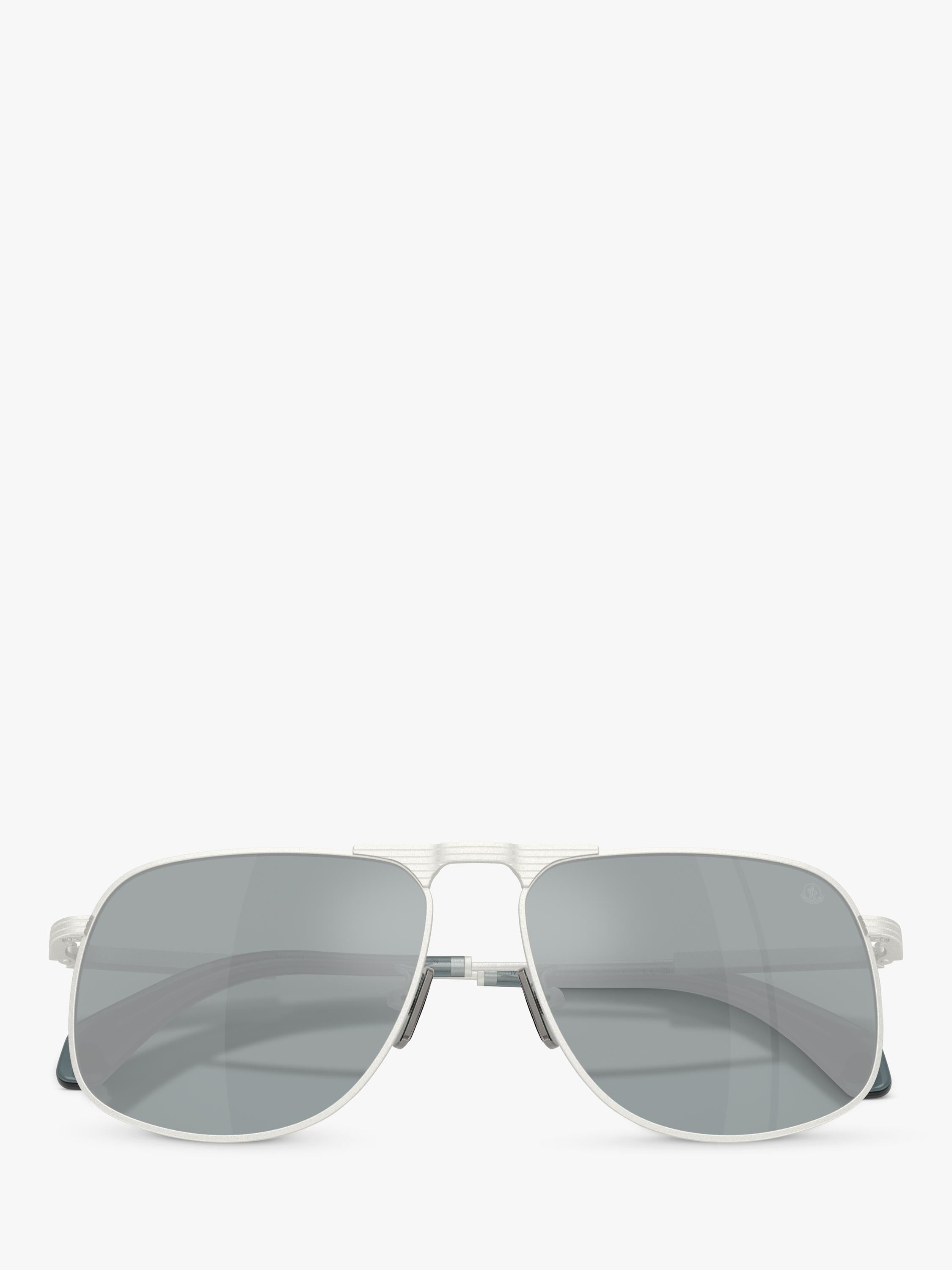 Moncler aviator sunglasses matte silver 58mm, UK version