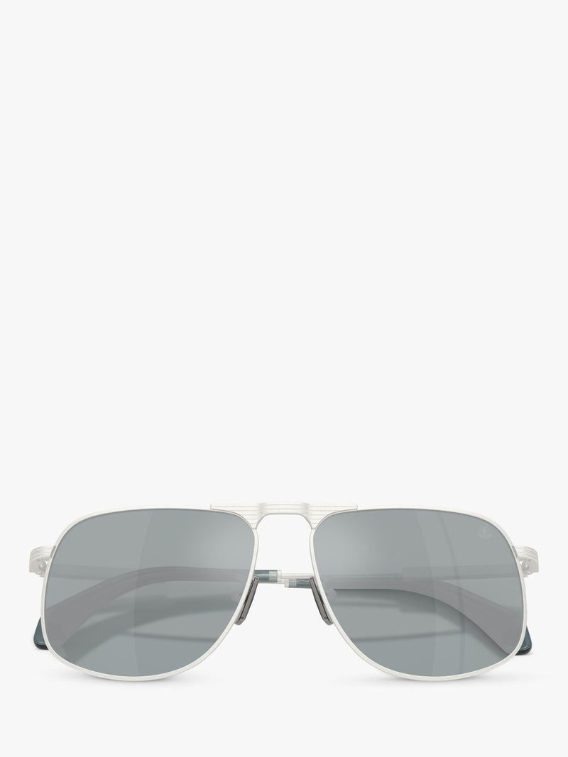 Moncler aviator sunglasses matte silver 58mm, UK version