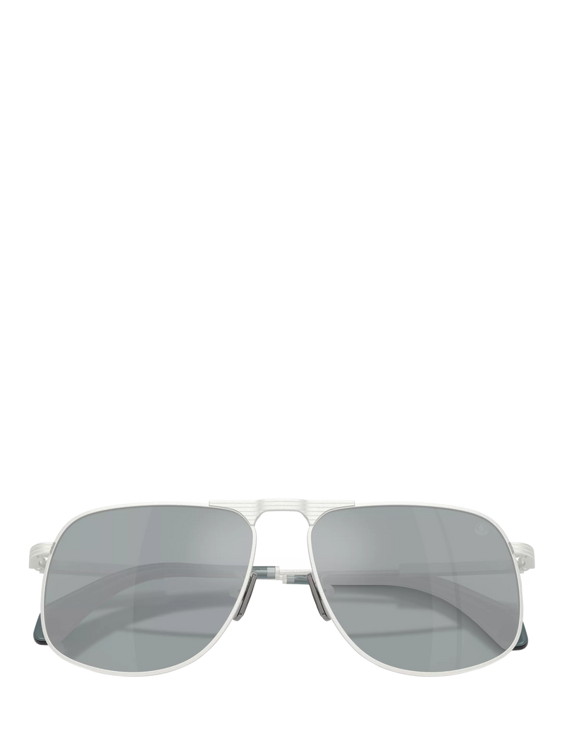 Moncler aviator sunglasses matte silver 58mm, UK version