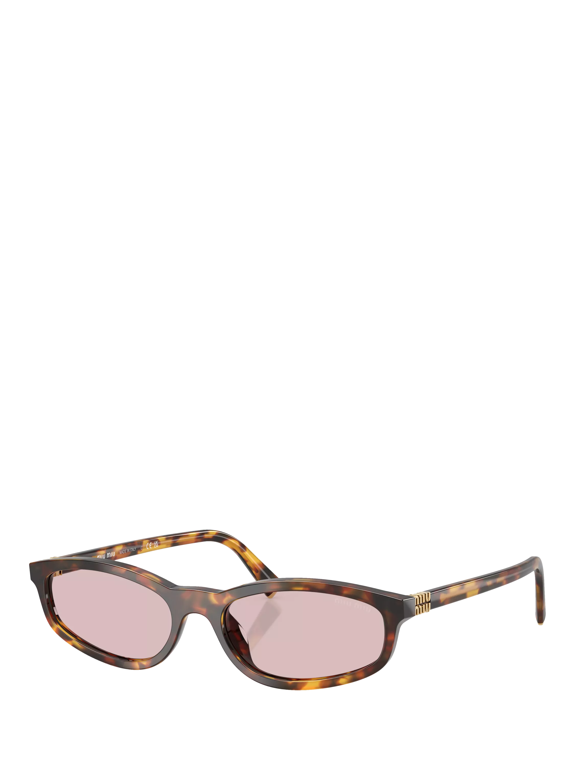 Miu Miu irregular sunglasses Havana/Pink, imported from the UK