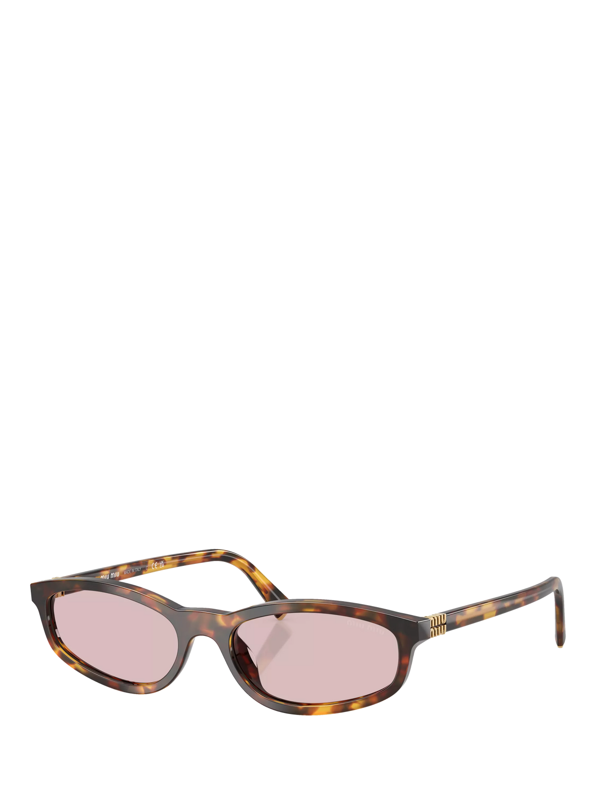 Miu Miu irregular sunglasses Havana/Pink, imported from the UK
