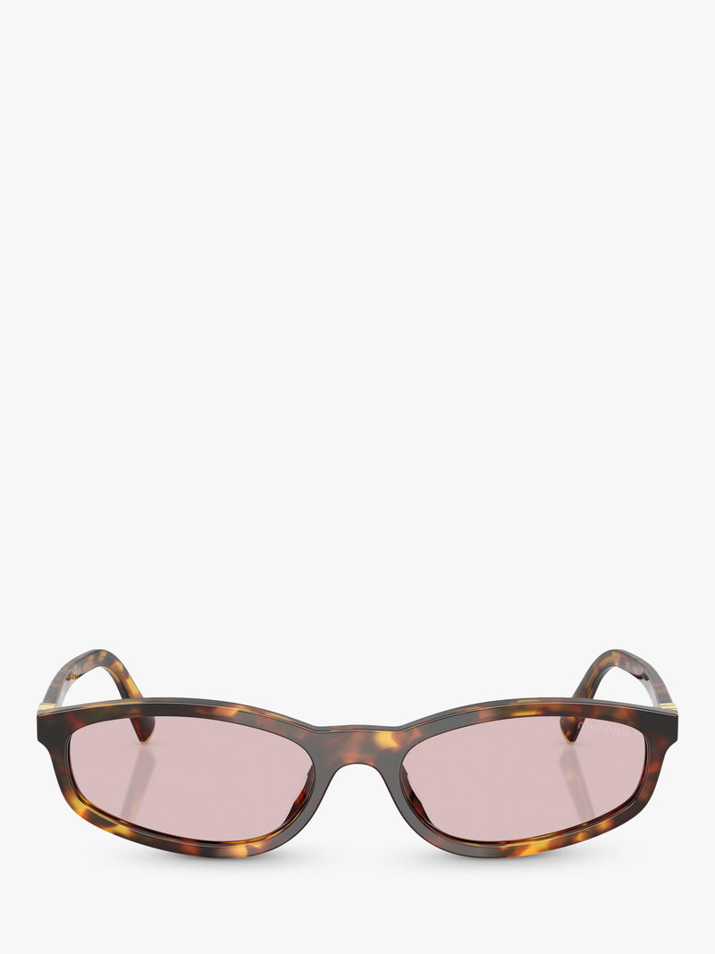 Miu Miu irregular sunglasses Havana/Pink, imported from the UK