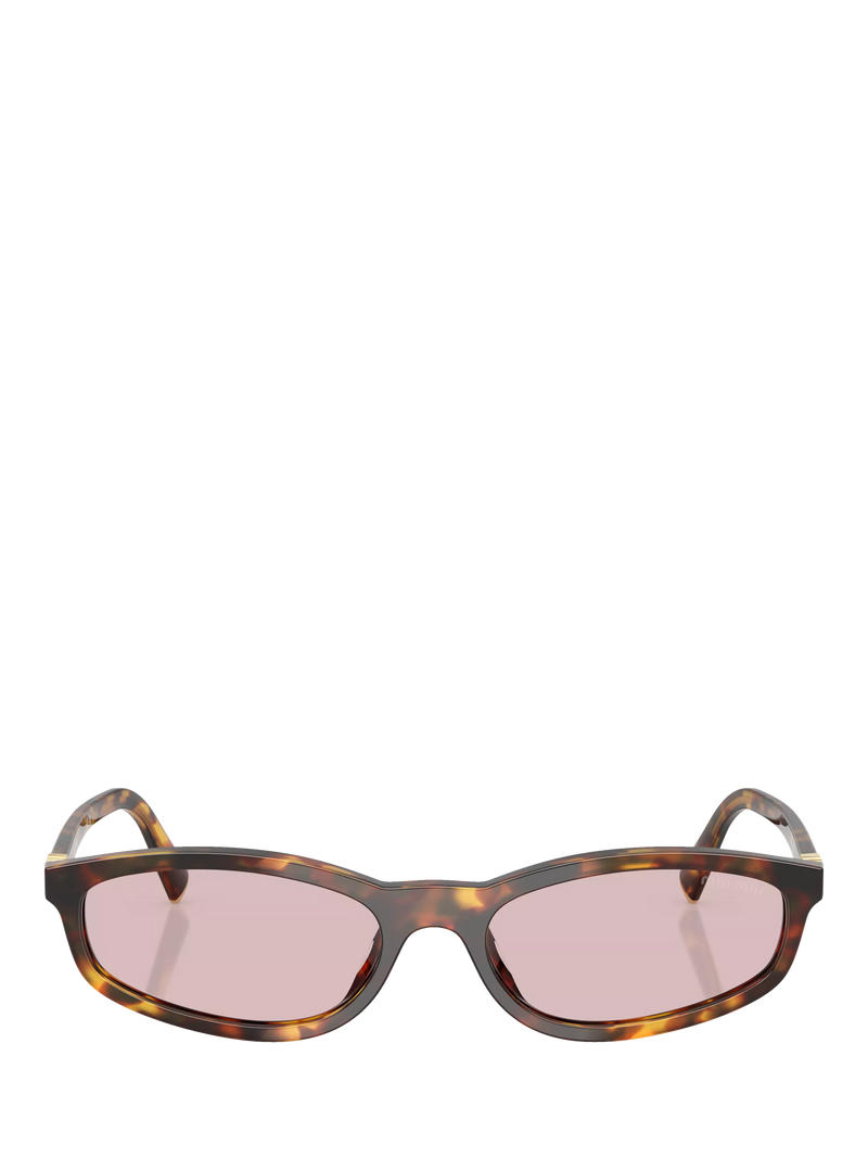 Miu Miu irregular sunglasses Havana/Pink, imported from the UK
