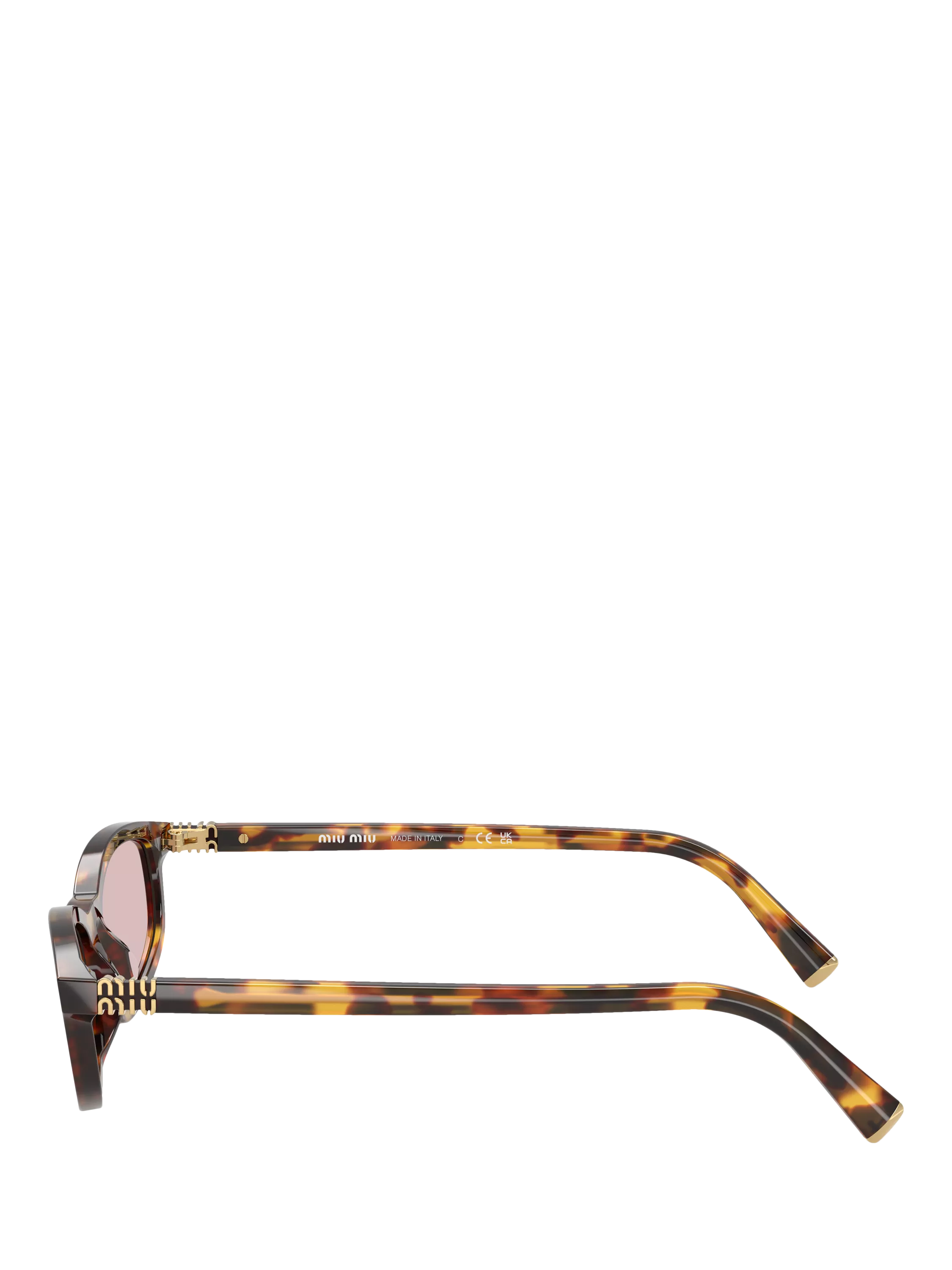 Miu Miu irregular sunglasses Havana/Pink, imported from the UK