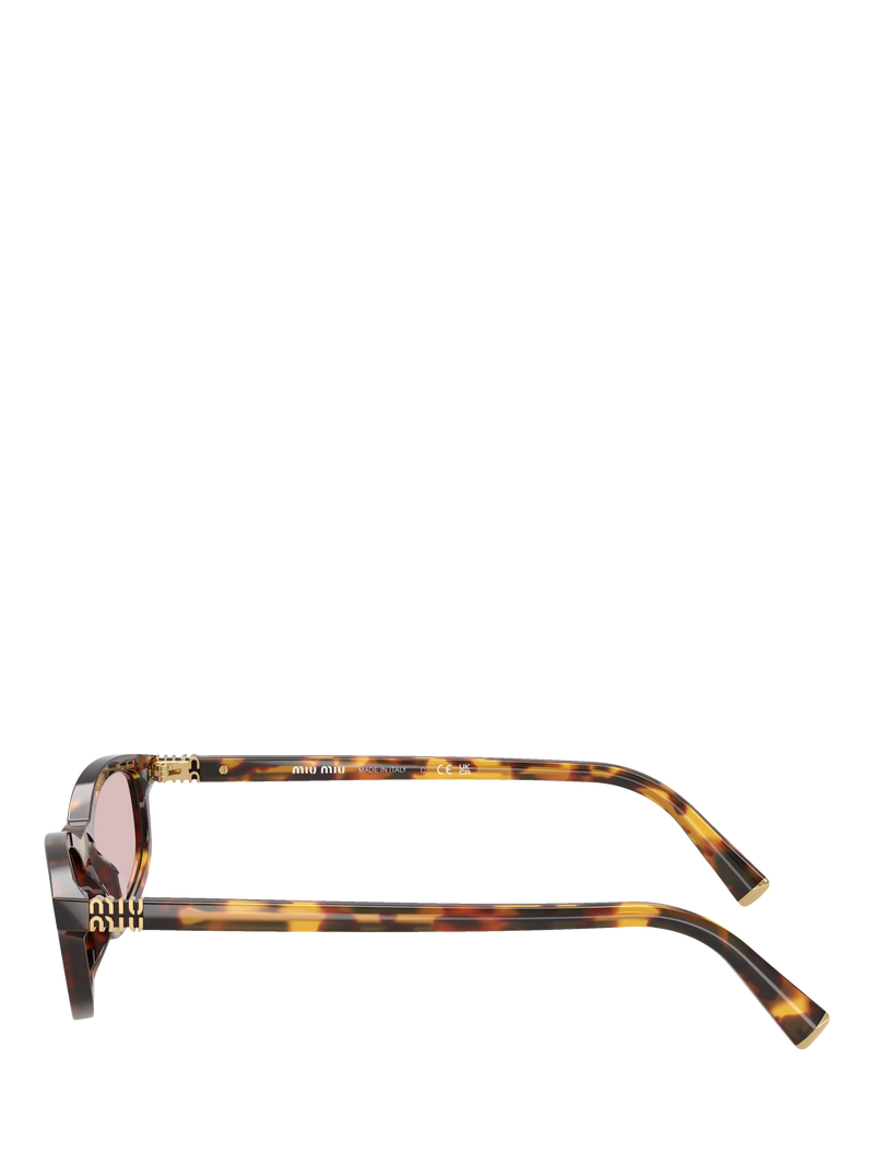 Miu Miu irregular sunglasses Havana/Pink, imported from the UK