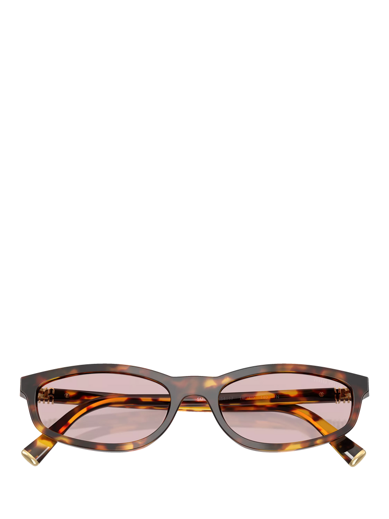 Miu Miu irregular sunglasses Havana/Pink, imported from the UK