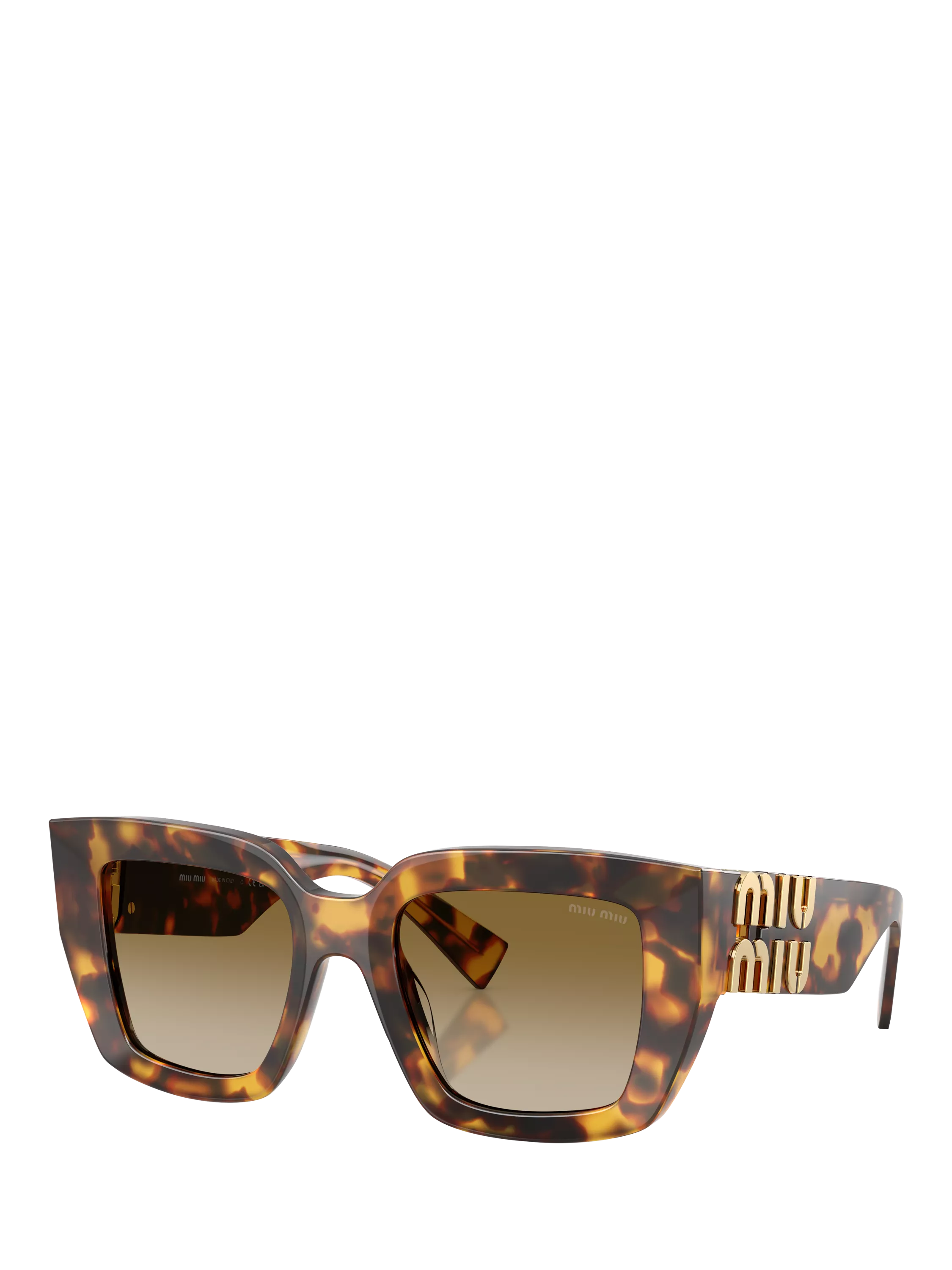 Miu Miu women's square sunglasses honey havana brown - British product