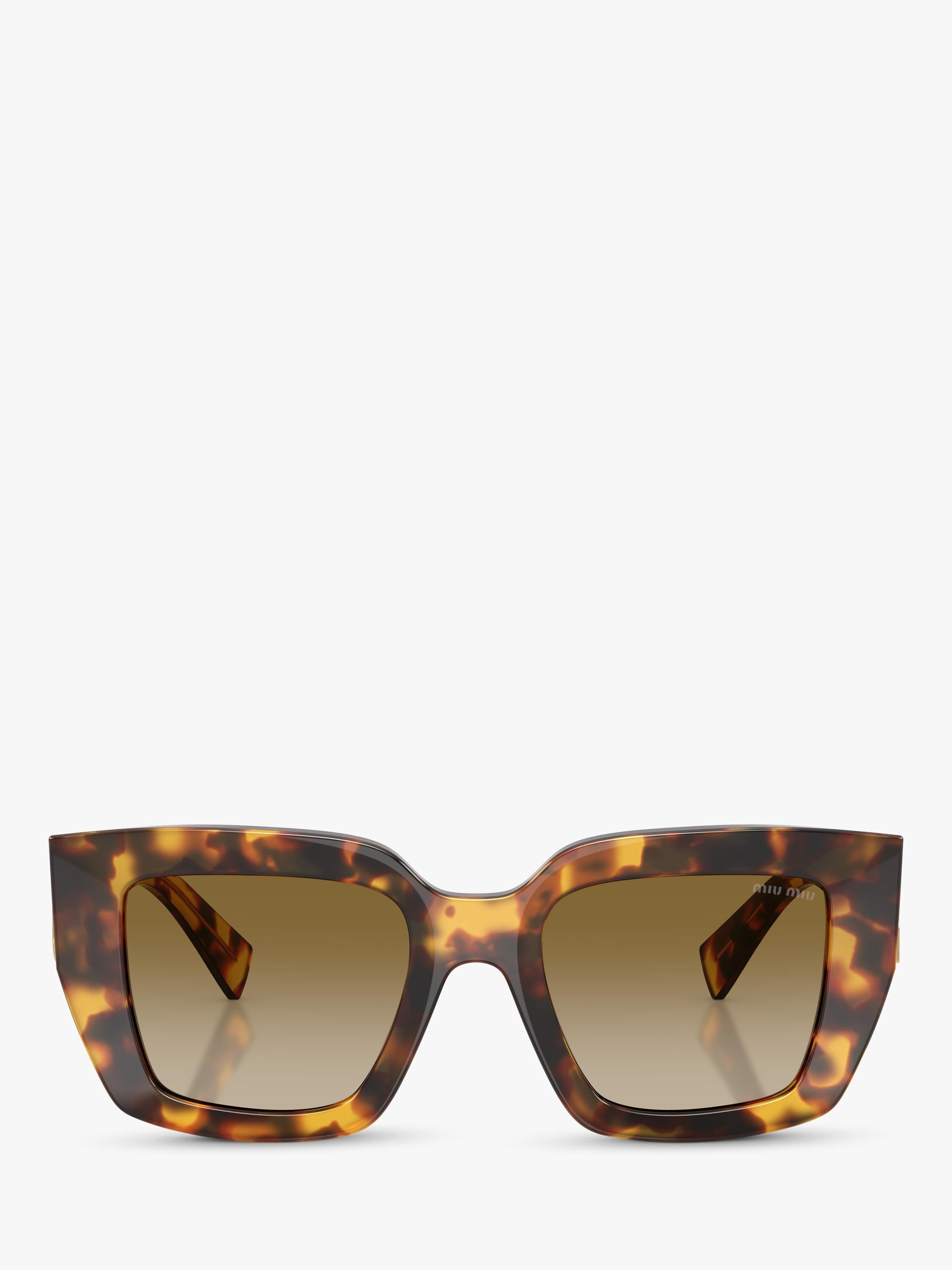 Miu Miu women's square sunglasses honey havana brown - British product